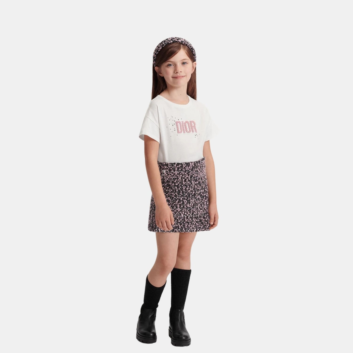 Dior Kids T-Shirt Cotton Jersey, Ivory, ModelView