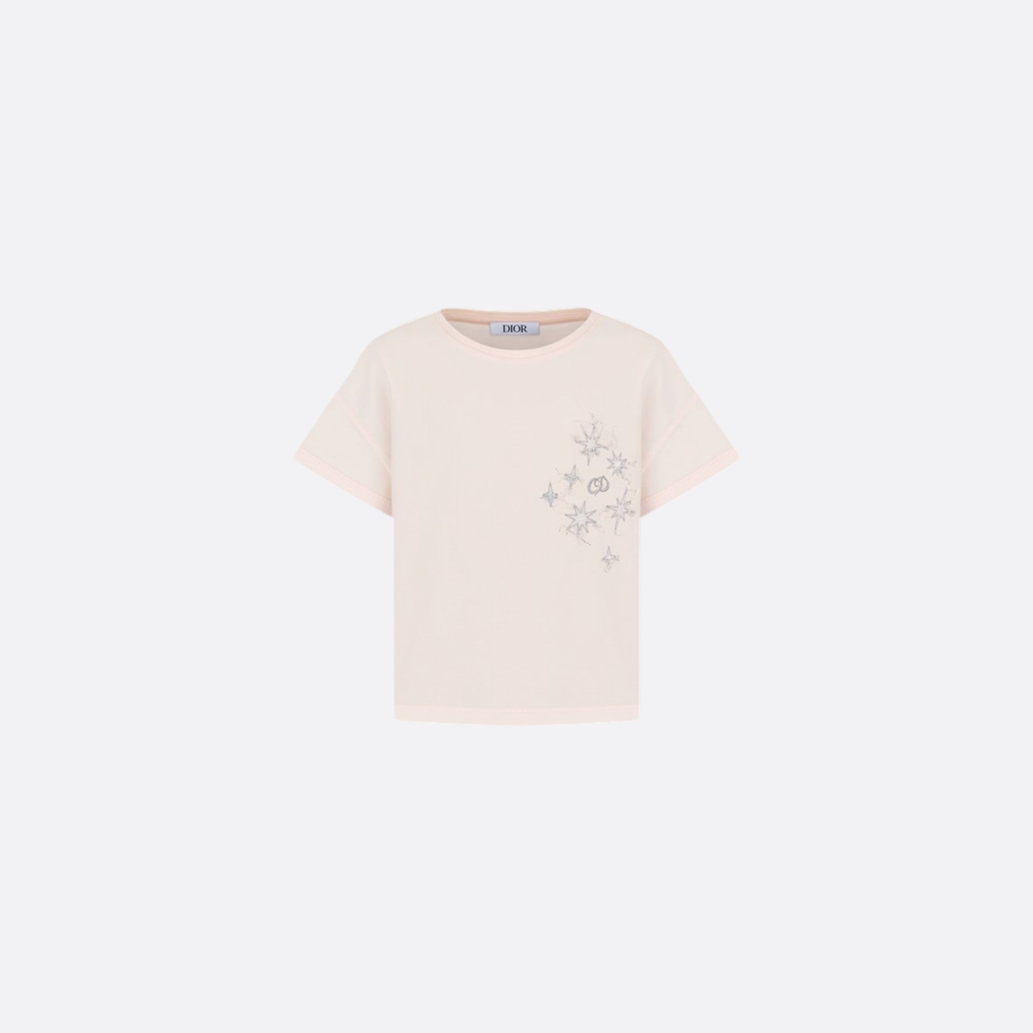 Dior Kids T-Shirt Cotton Jersey, Pale Pink, Front