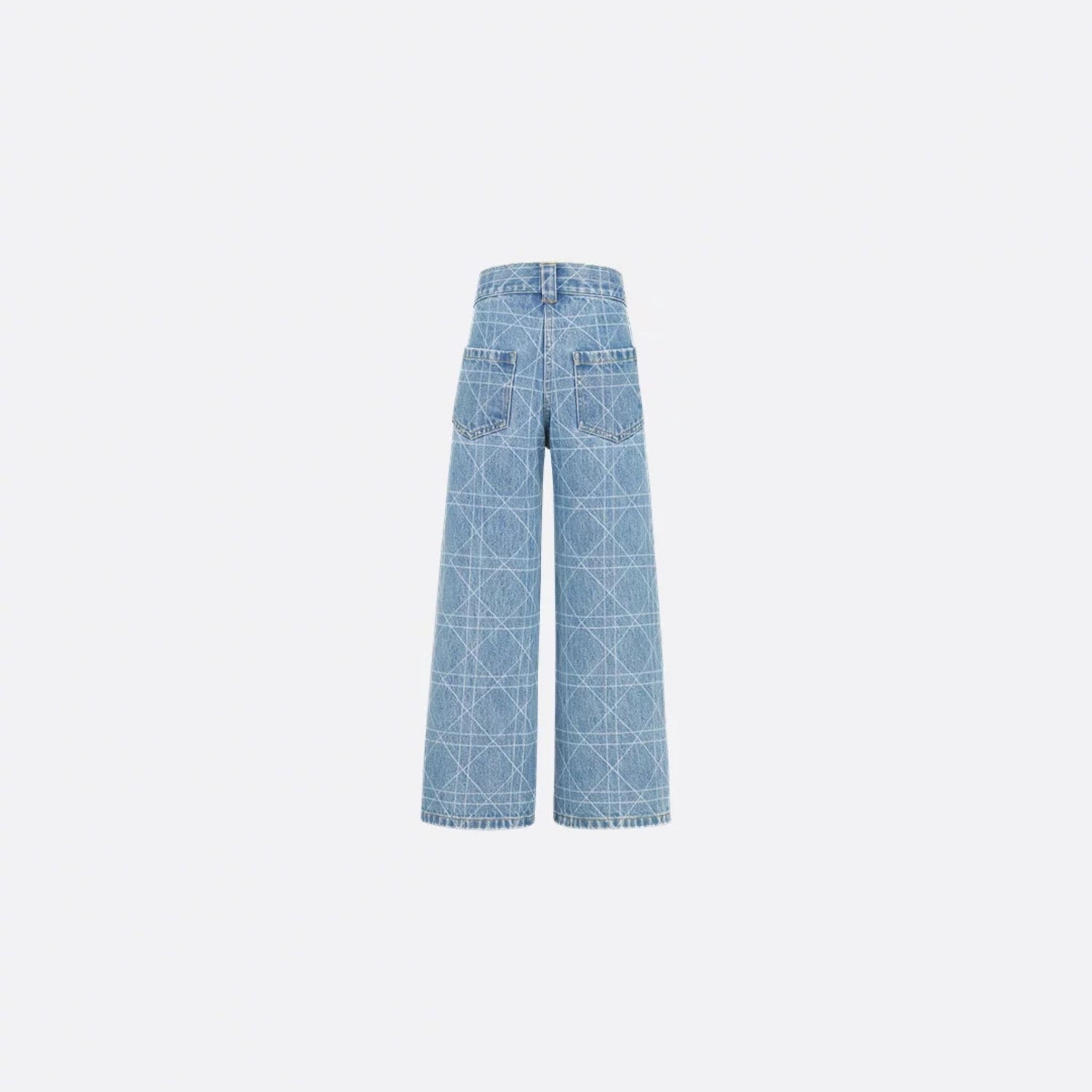 Dior Kids Wide-Leg Pants Blue Cannage Cotton Denim, Back