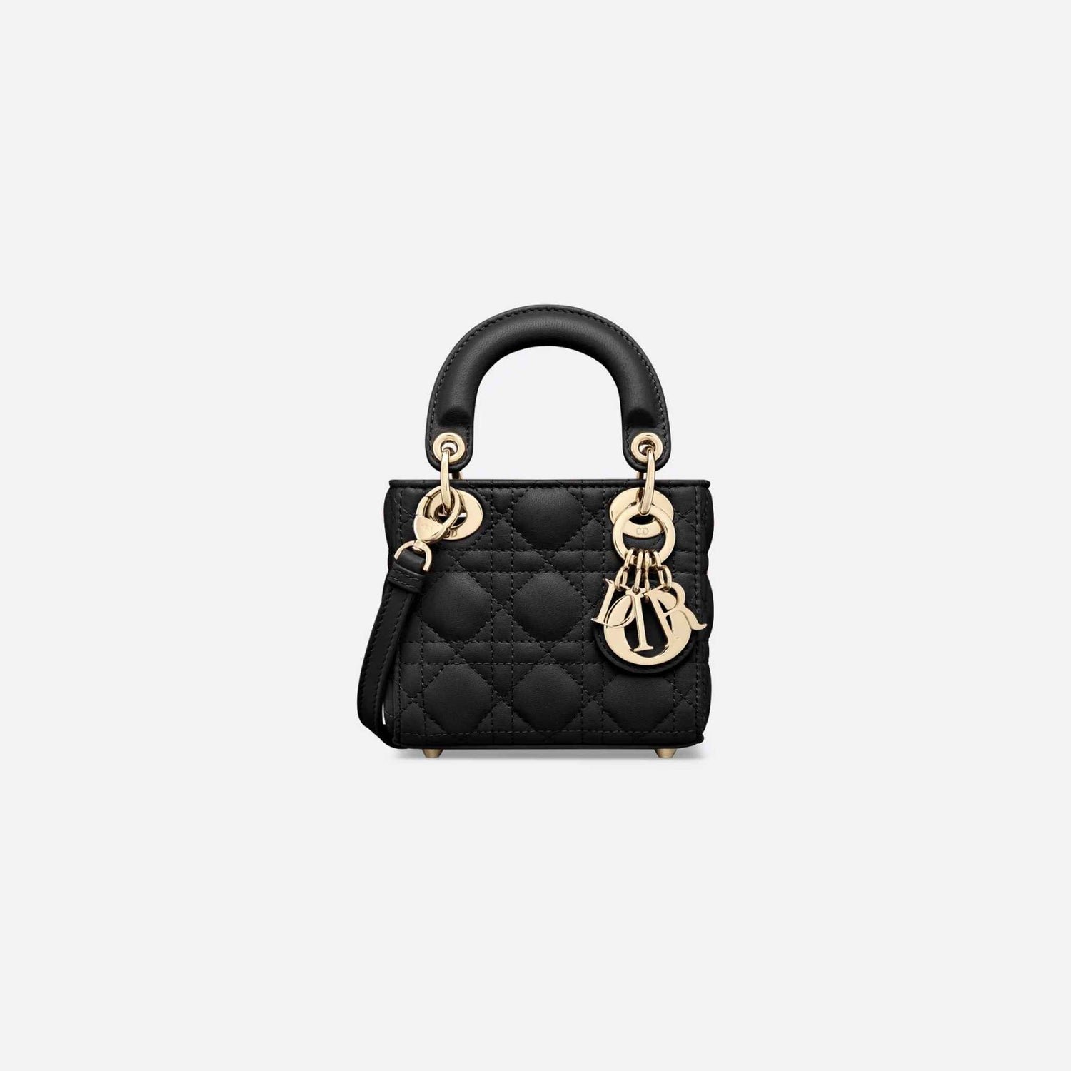 Dior Lady Dior Micro Bag , Black, front