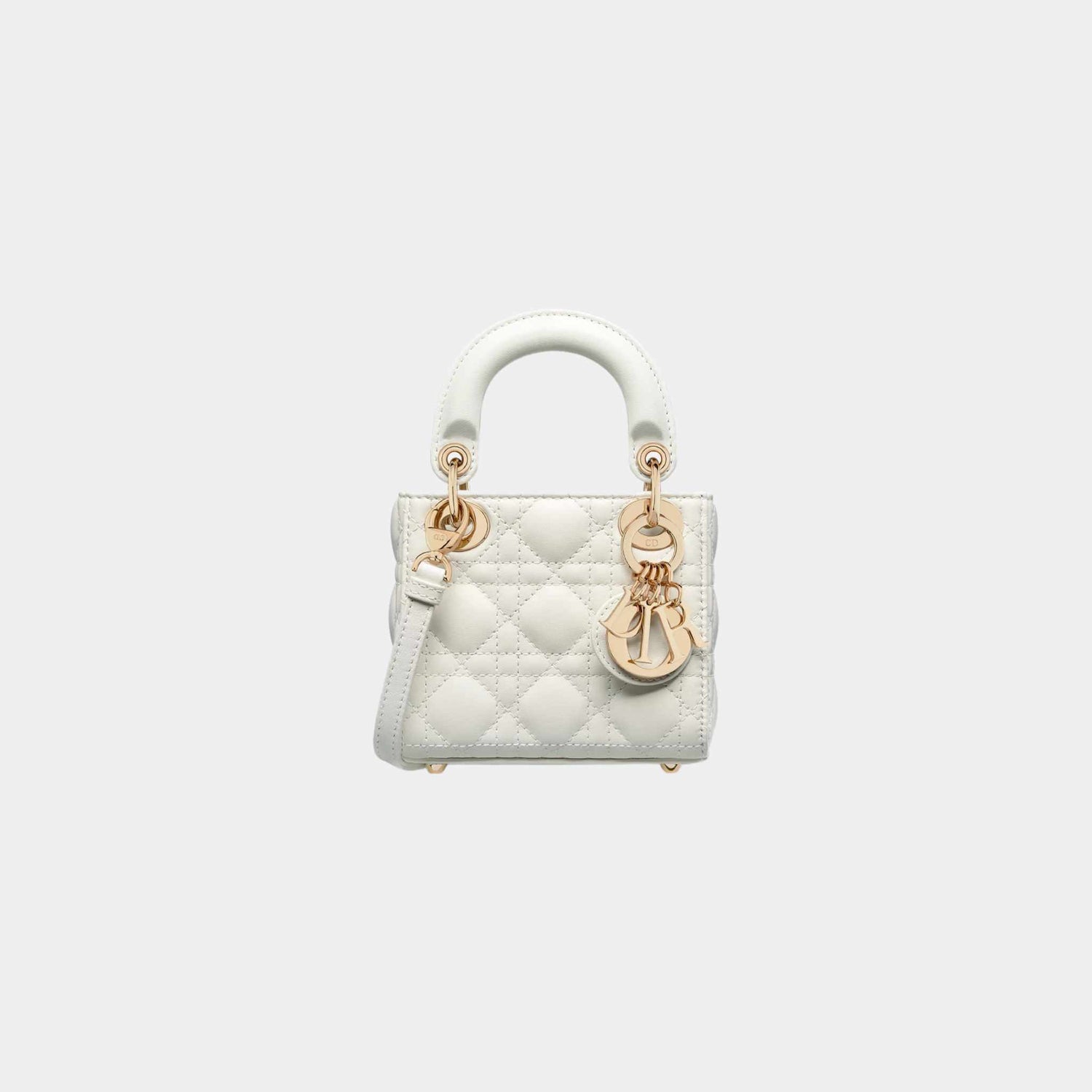 Dior Lady Dior Micro Bag, latte, Front