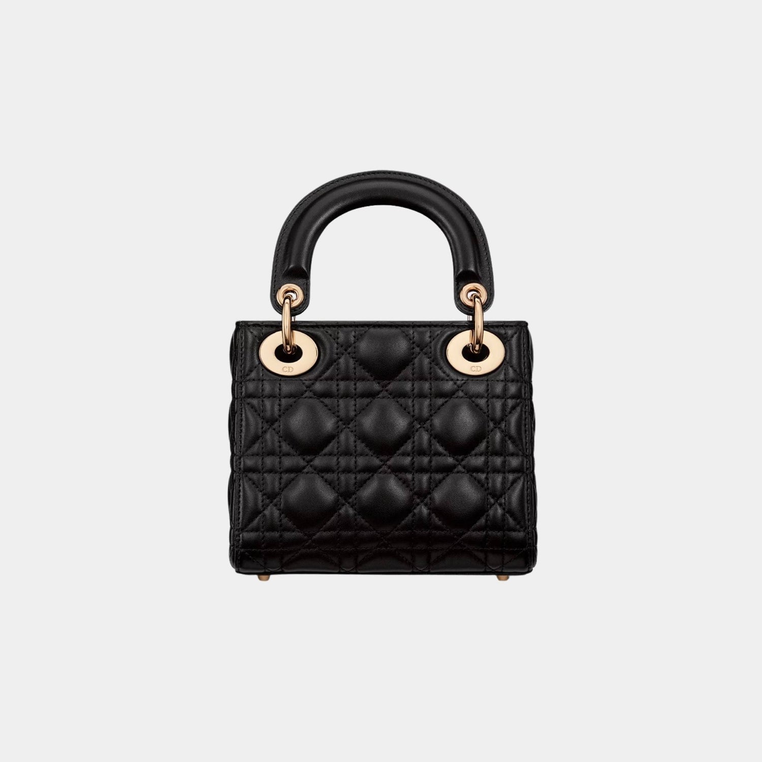Lady Dior Mini Bag Cannage Lambskin, Black, Back