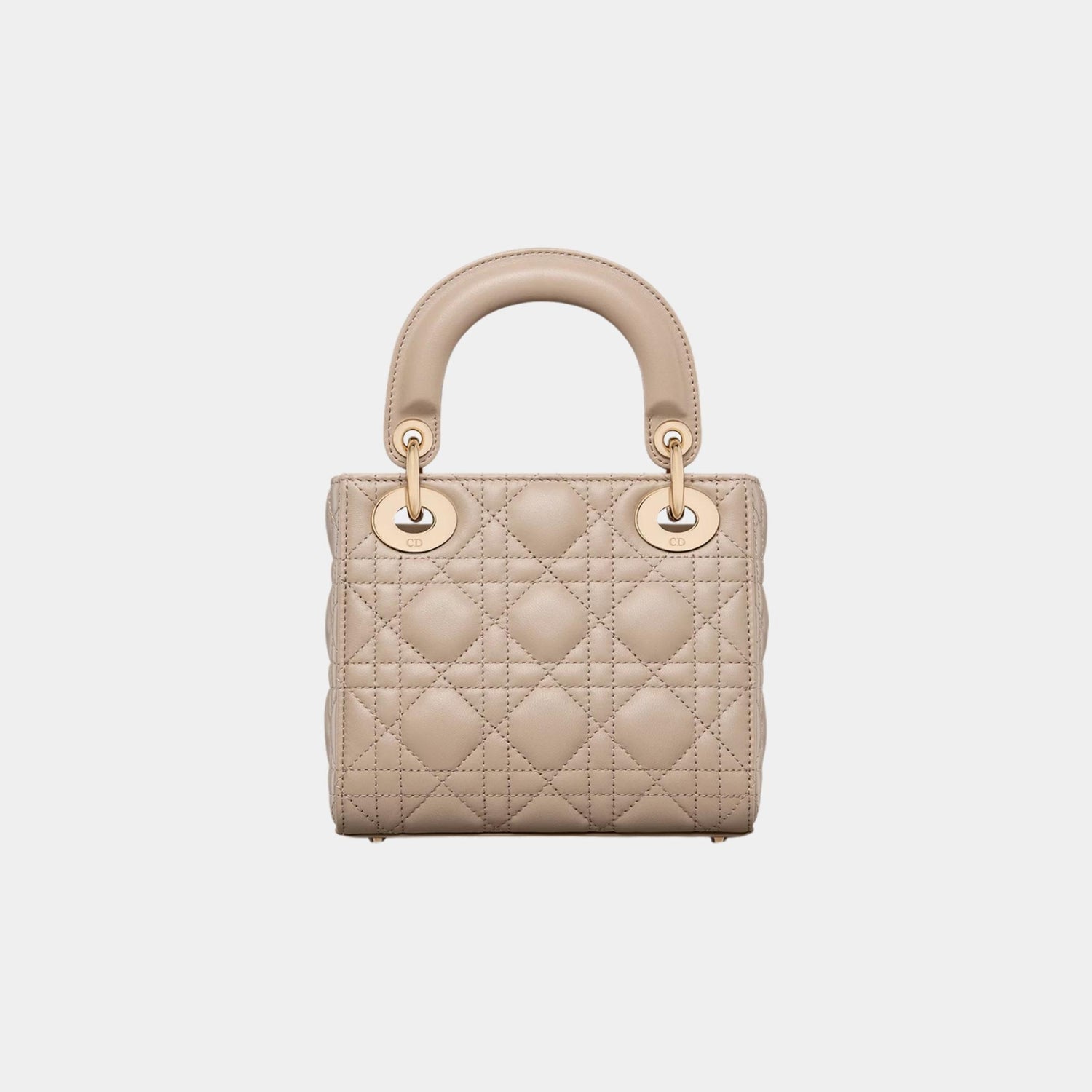 Lady Dior Mini Bag Cannage Lambskin, Desert Taupe, Back