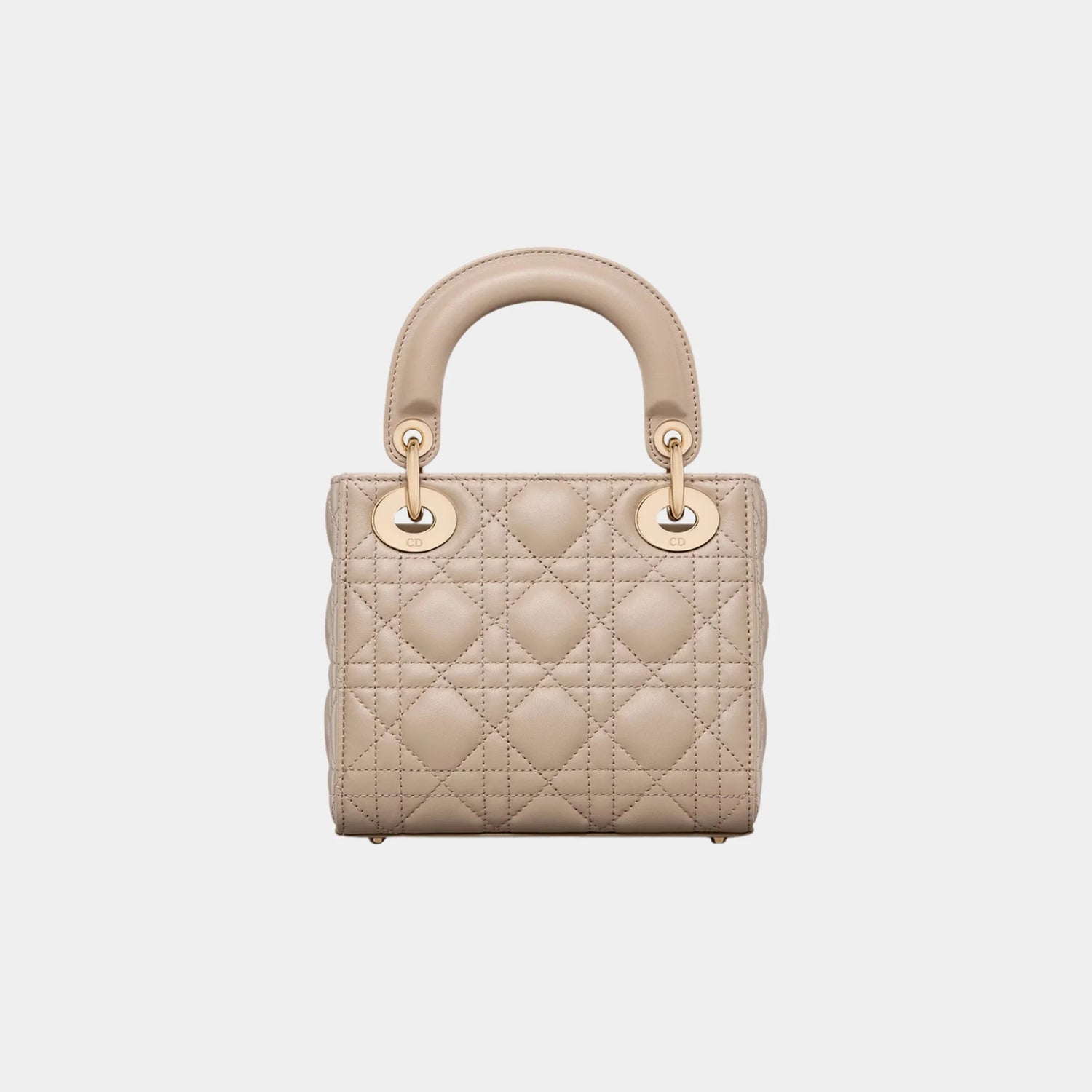 Lady Dior Mini Bag Cannage Lambskin, Desert Taupe, Back