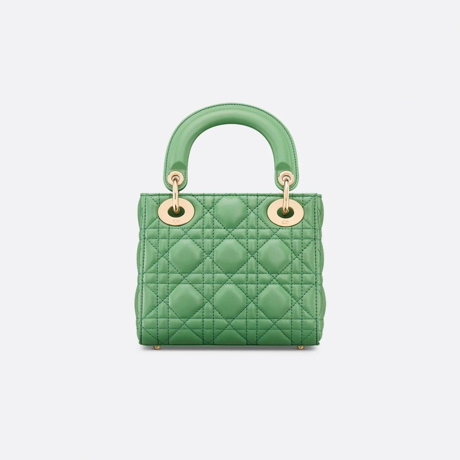 Lady Dior Mini Bag Cannage Lambskin, Jade Green, Back