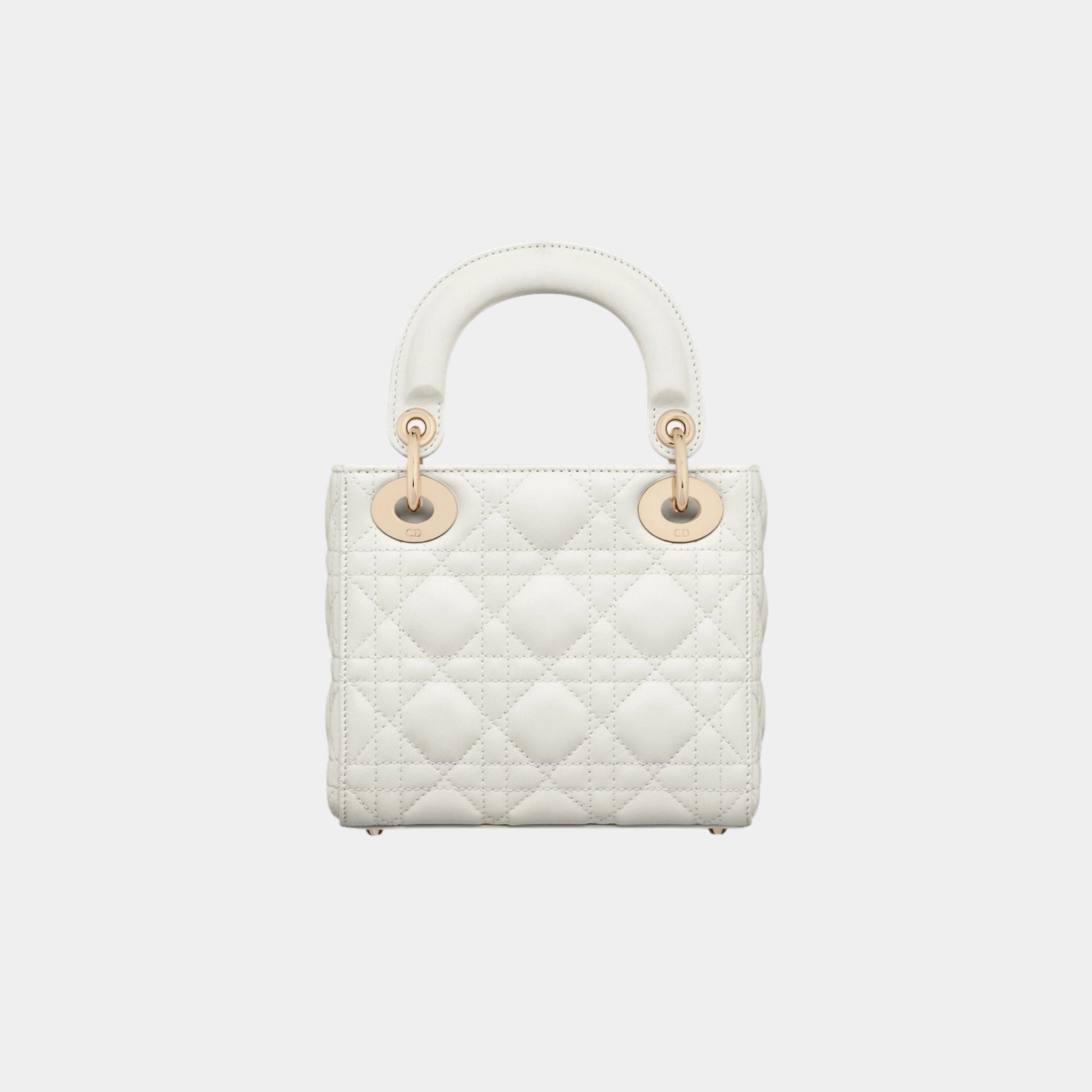 Lady Dior Mini Bag Cannage Lambskin, Latte, Back