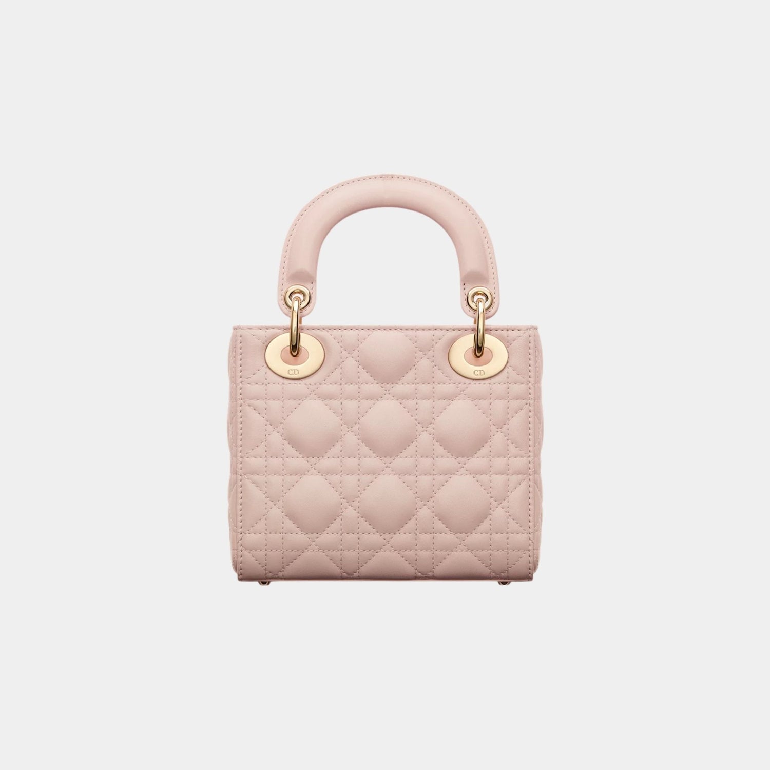 Lady Dior Mini Bag Cannage Lambskin, Powder Pink, Back
