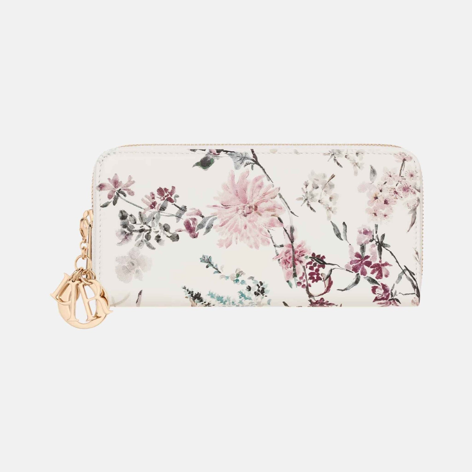 Dior Lady Dior Voyageur Wallet In Millefiori Printed Lambskin, Front