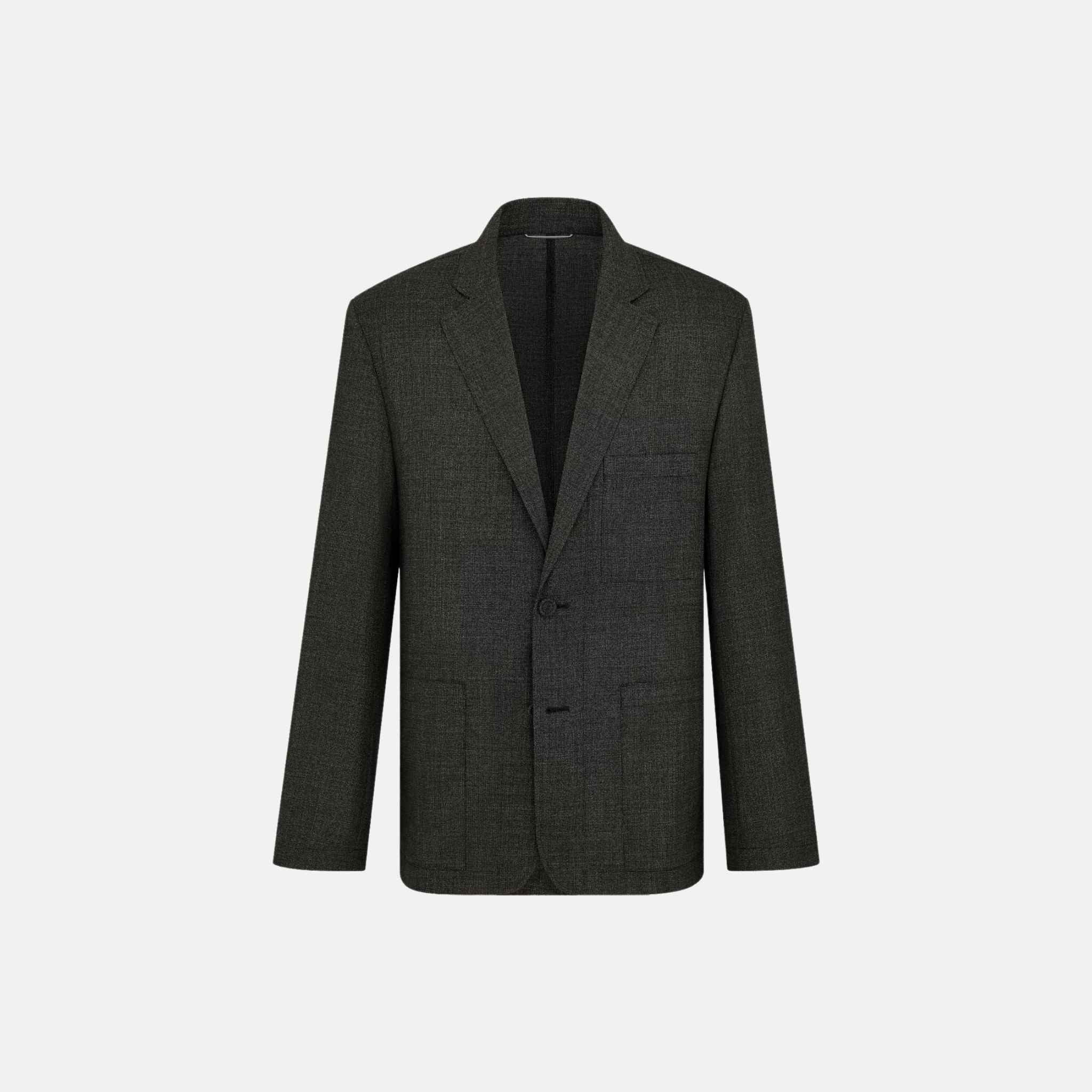 Dior Lightweight Jacket In Virgin Wool Basketweave, Front