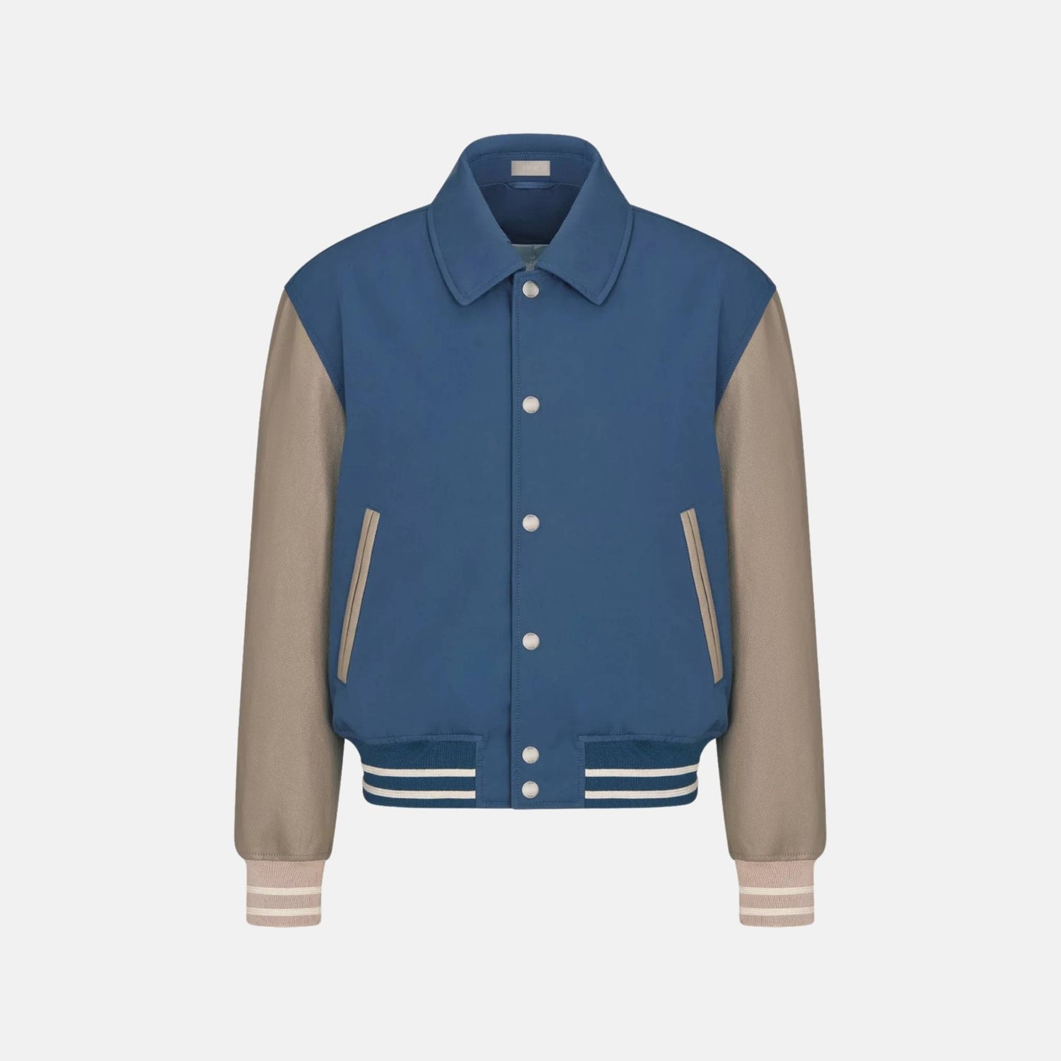 Dior Lily Of The Valley Varsity Jacket In Cotton Twill And Lambskin, Front