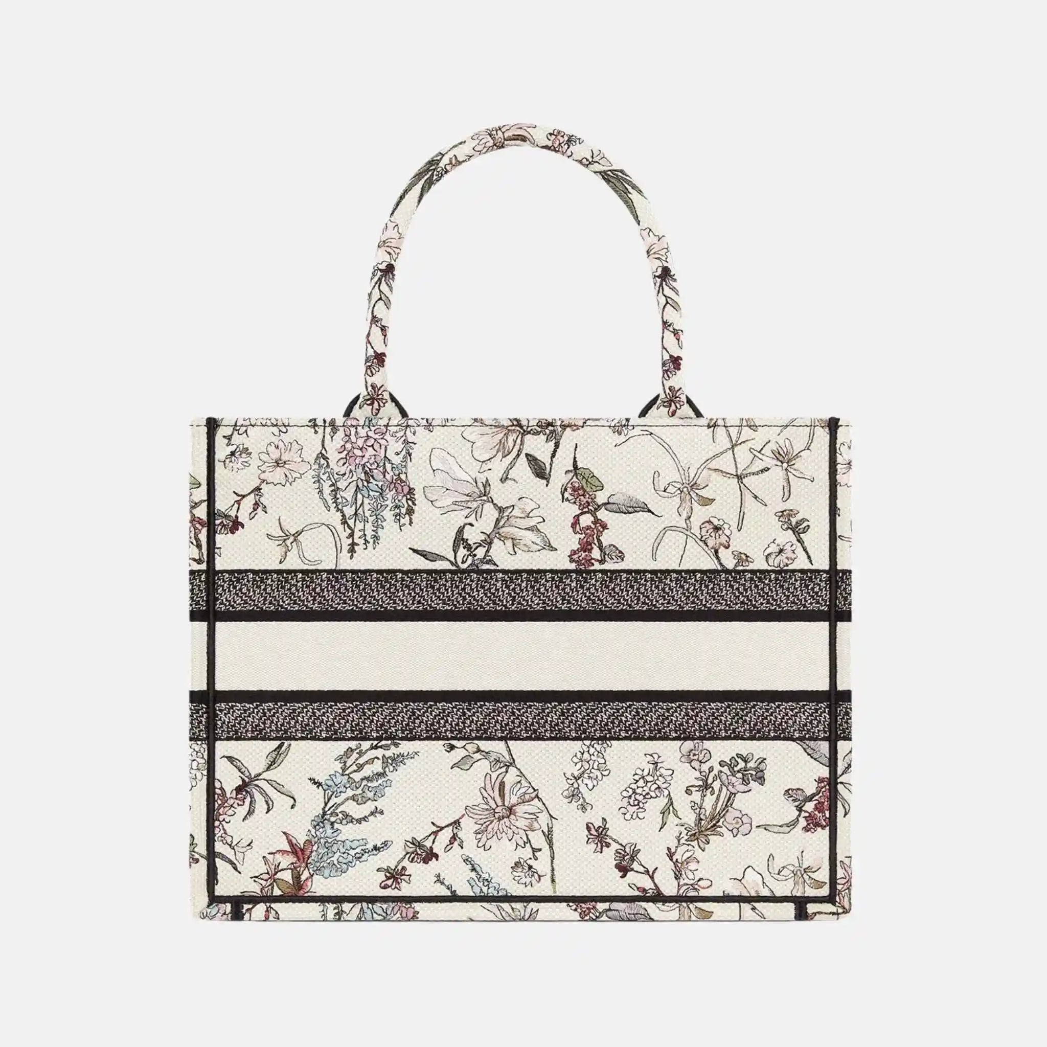 Dior Medium Book Tote In Millefiori Embroidery, Back