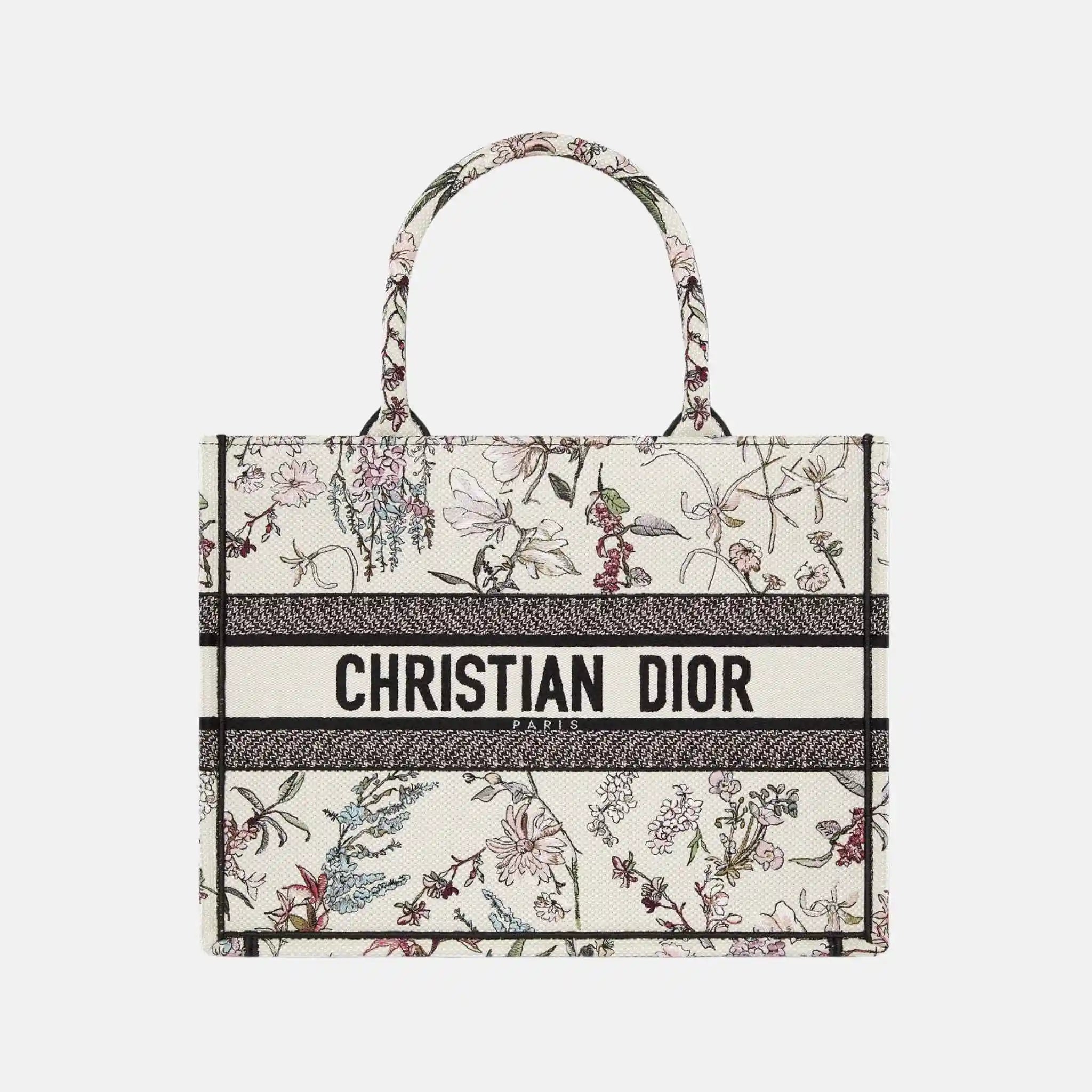 Dior Medium Book Tote In Millefiori Embroidery, Front