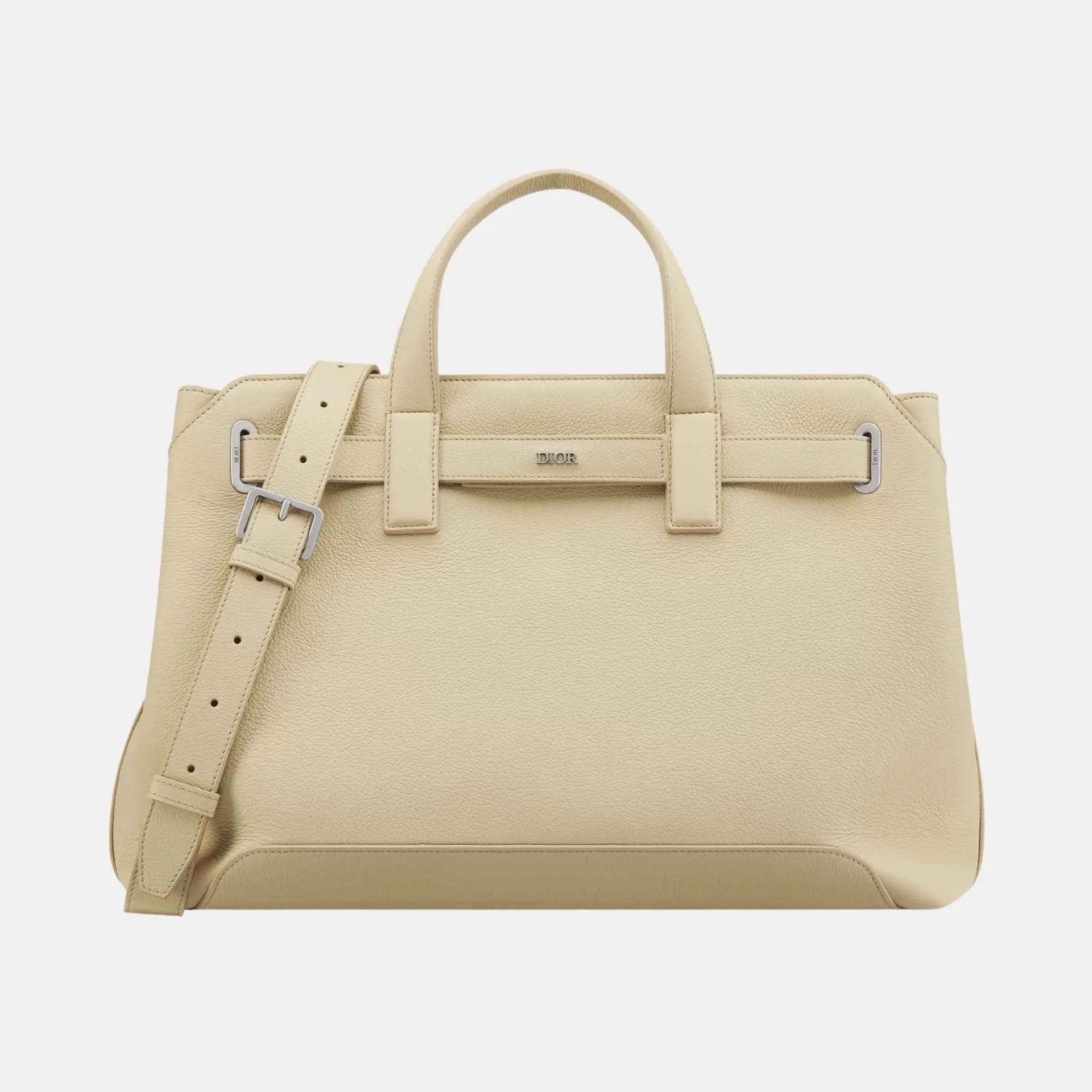 Dior Medium Normandie Tote Bag In Icons Calfskin, Beige, Front