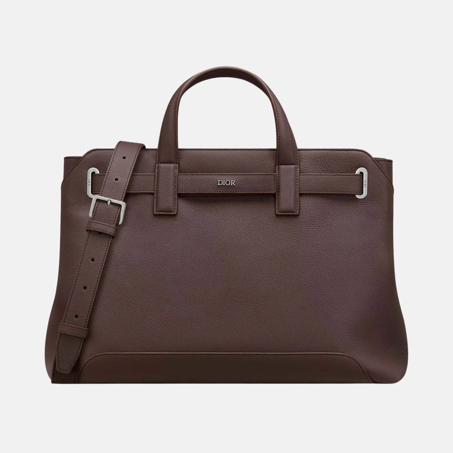 Dior Medium Normandie Tote Bag In Icons Calfskin, Burgundy, Front