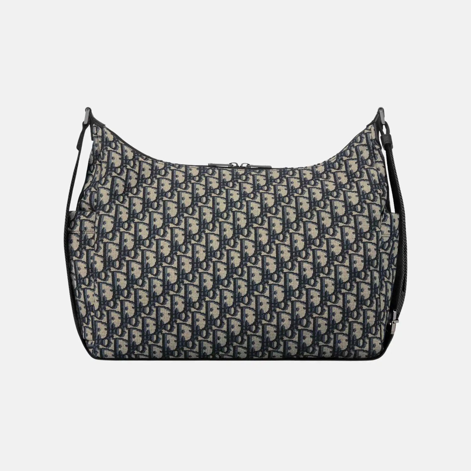 Dior Medium Rider Soft Hobo Bag in Oblique and Grained Calfskin, Beige, Back