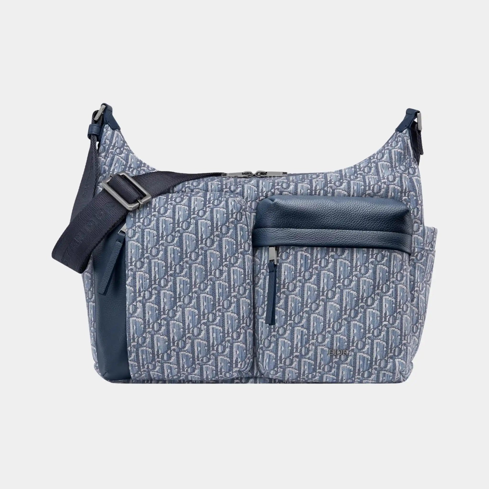 Medium Rider Soft Hobo Bag in Oblique and Grained Calfskin