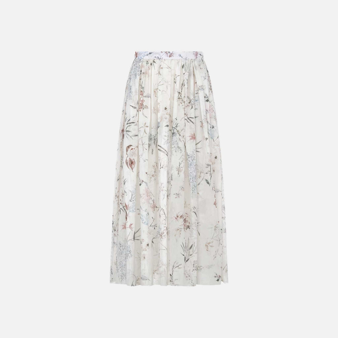 Dior Mid Length Flared Skirt In Cotton Muslin, Front