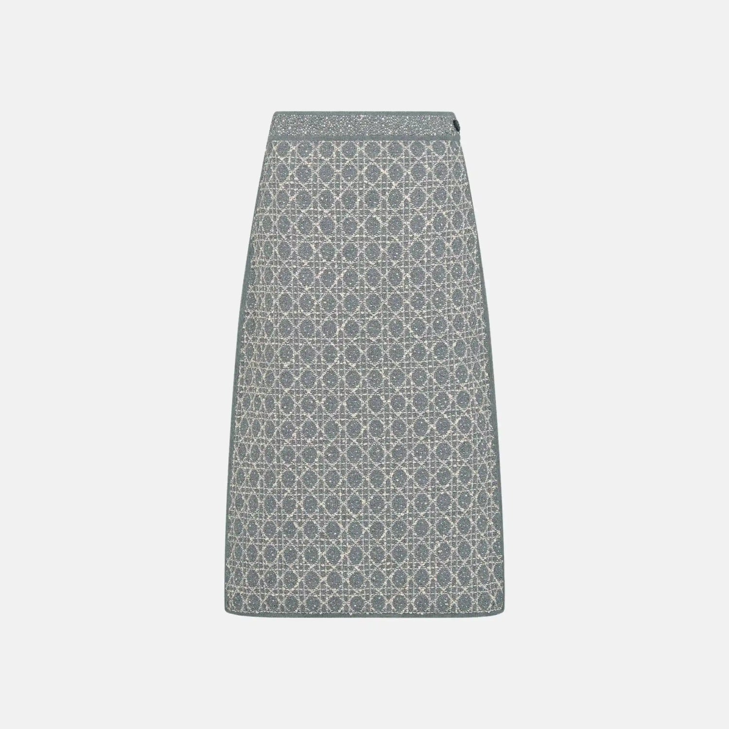 Dior Mid Length Macrocannage Skirt In Cotton Blend Tweed, Front