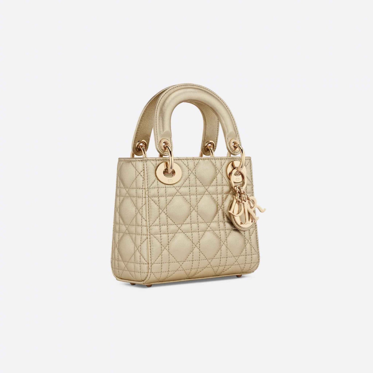 Dior Mini Lady Dior Bag Metallic Gold-Tone, Side