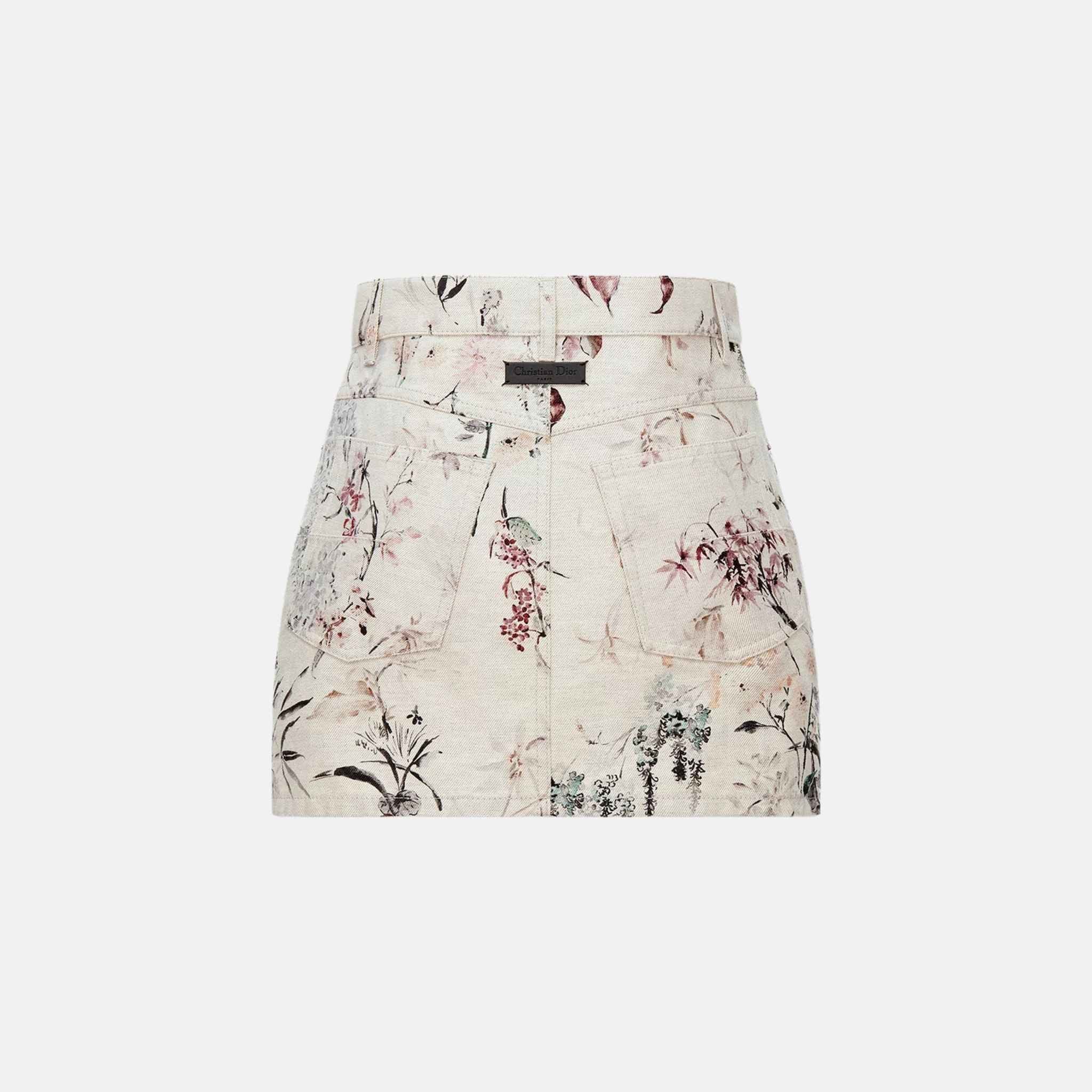 Dior Miniskirt In Cotton And Linen Denim, Back