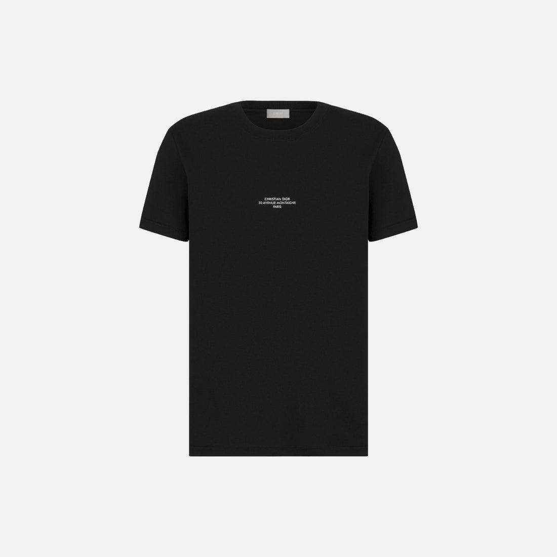 Dior Montaigne T Shirt Regular Fit In Mercerized Cotton Jersey, Black, Front