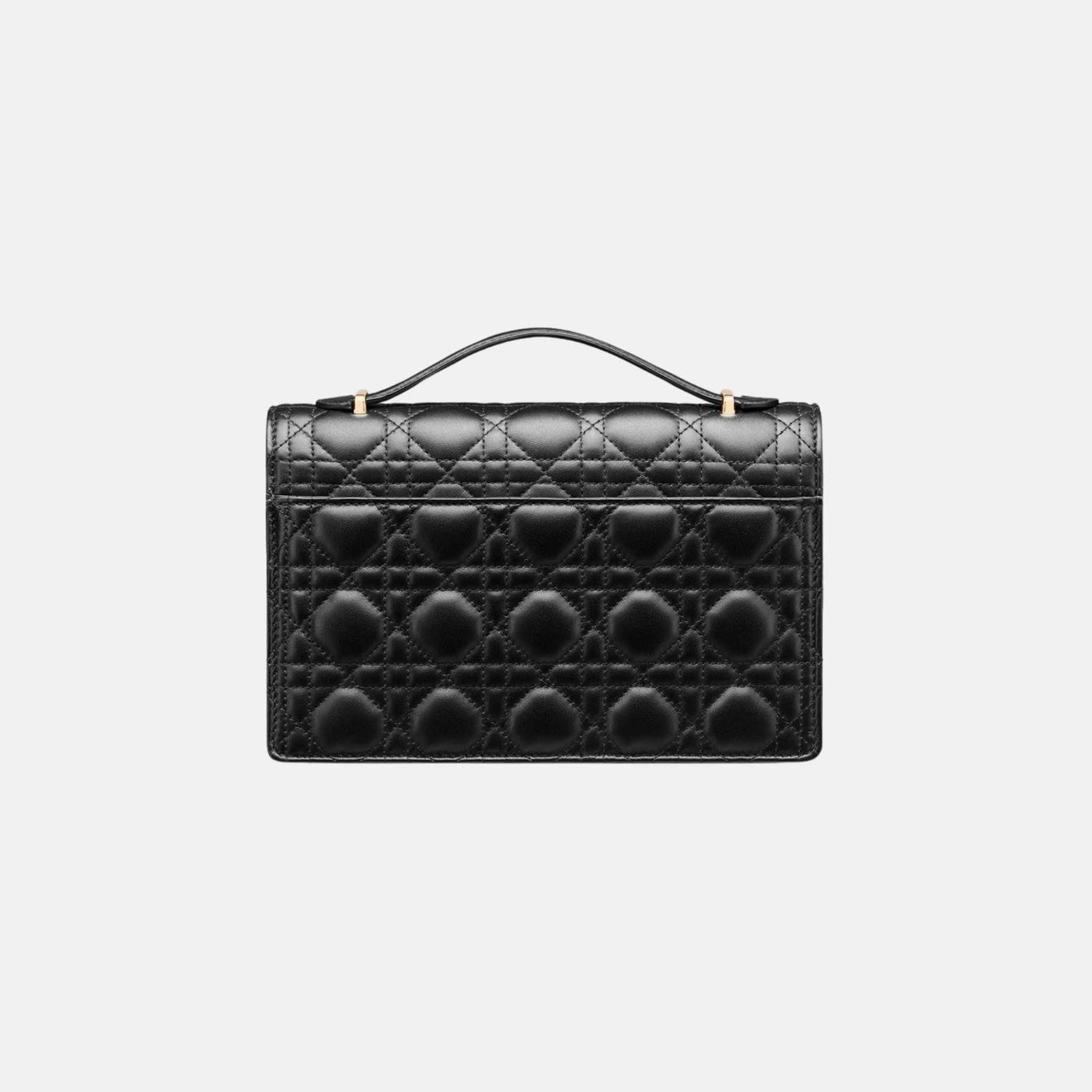 Dior My Dior Top Handle Bag In Cannage Lambskin, Black, Back