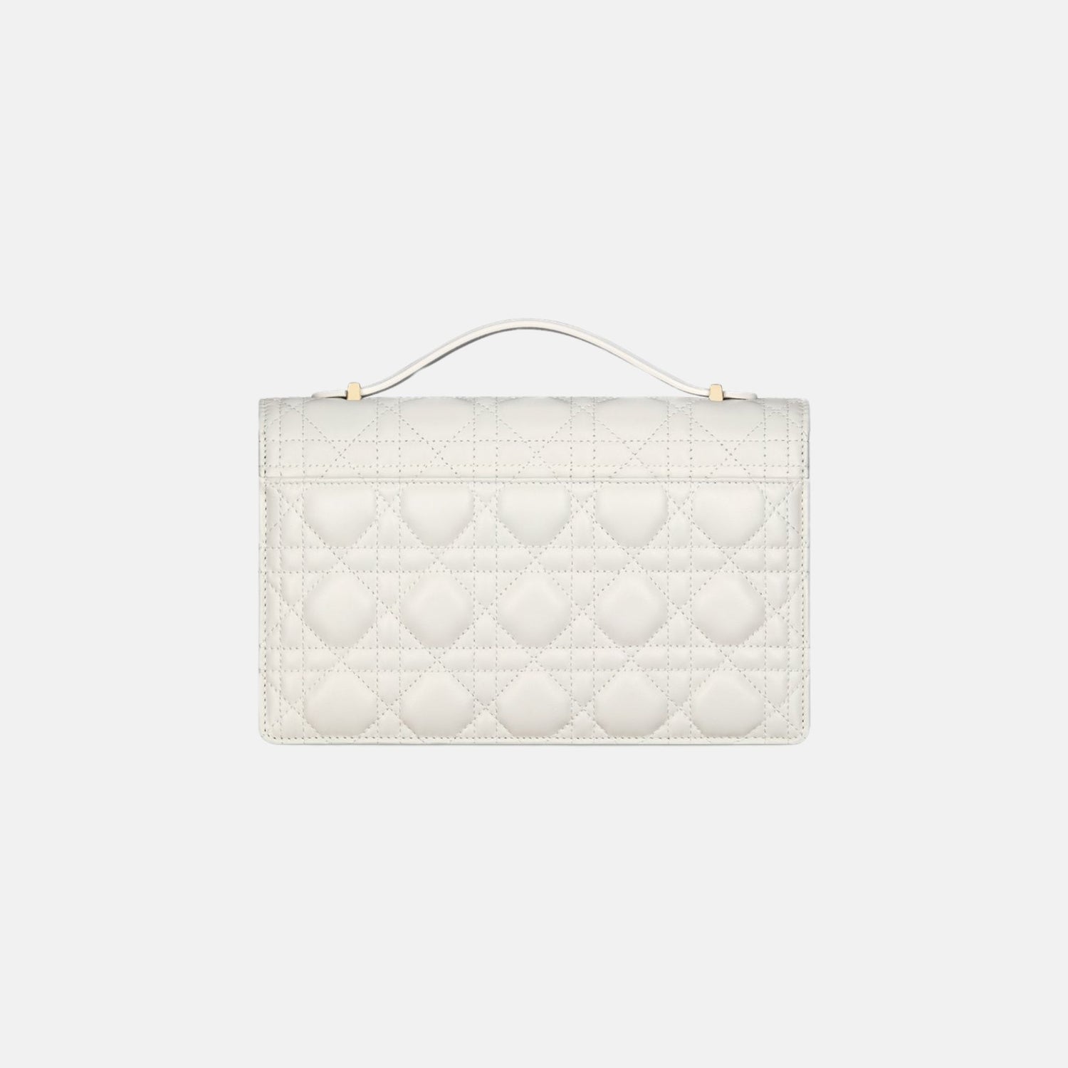 Dior My Dior Top Handle Bag In Cannage Lambskin, Latte, Back