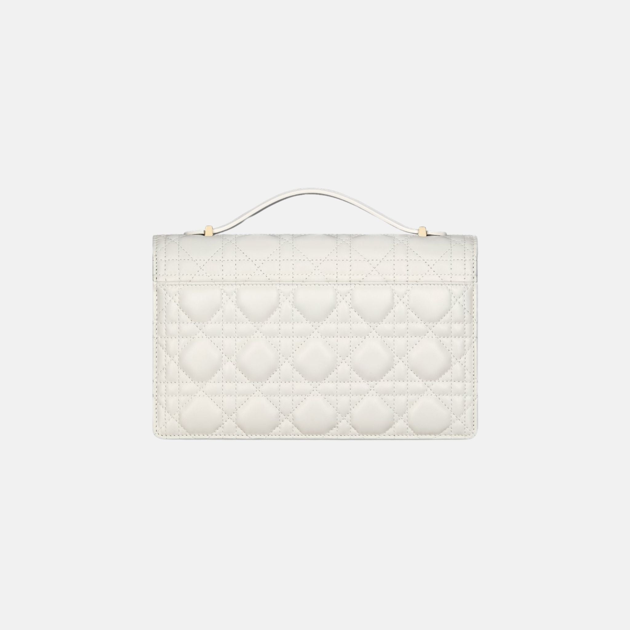 Dior My Dior Top Handle Bag In Cannage Lambskin, Latte, Back