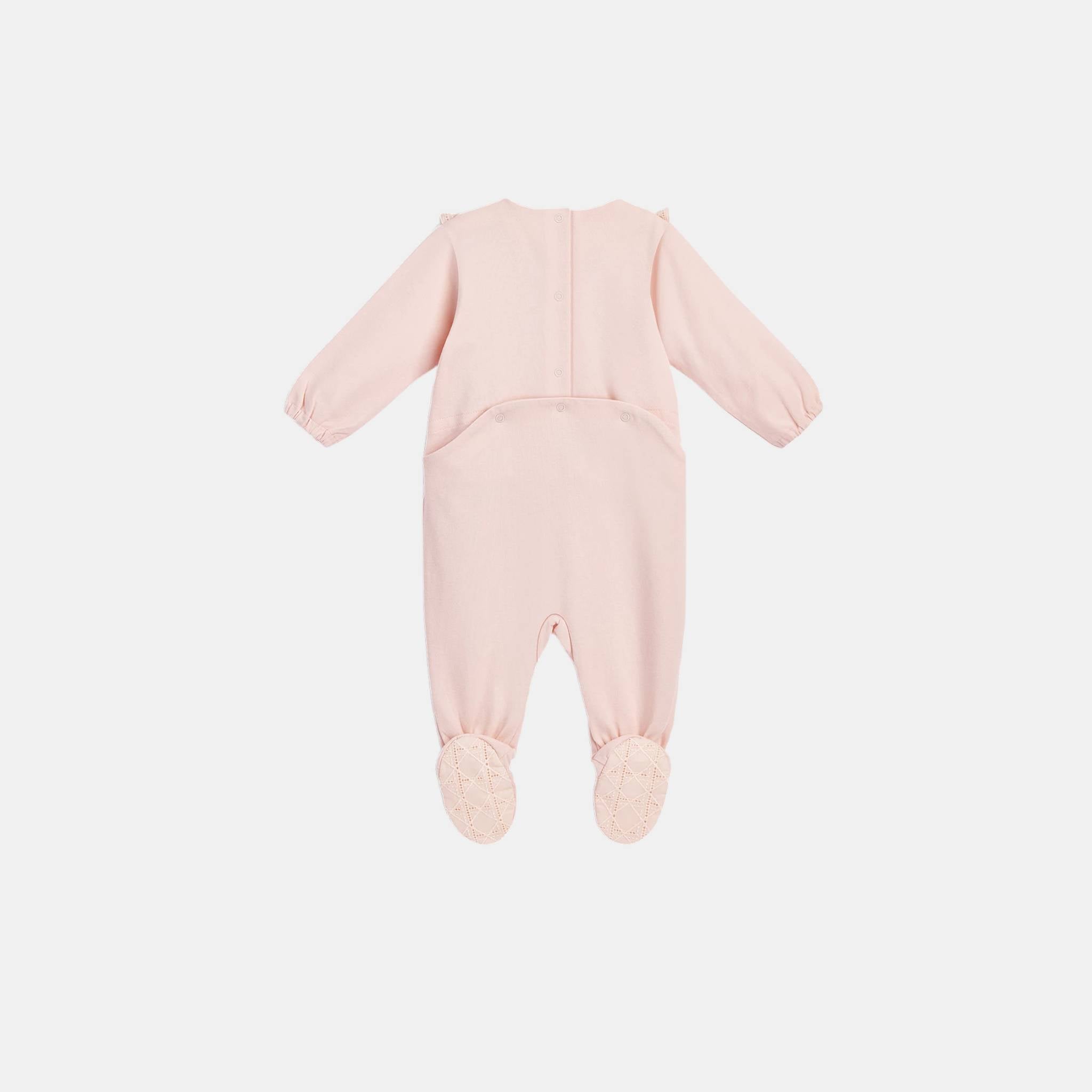 Dior Newborn Gift Set Pale Pink Cannage Cotton Jersey and Voile, Back