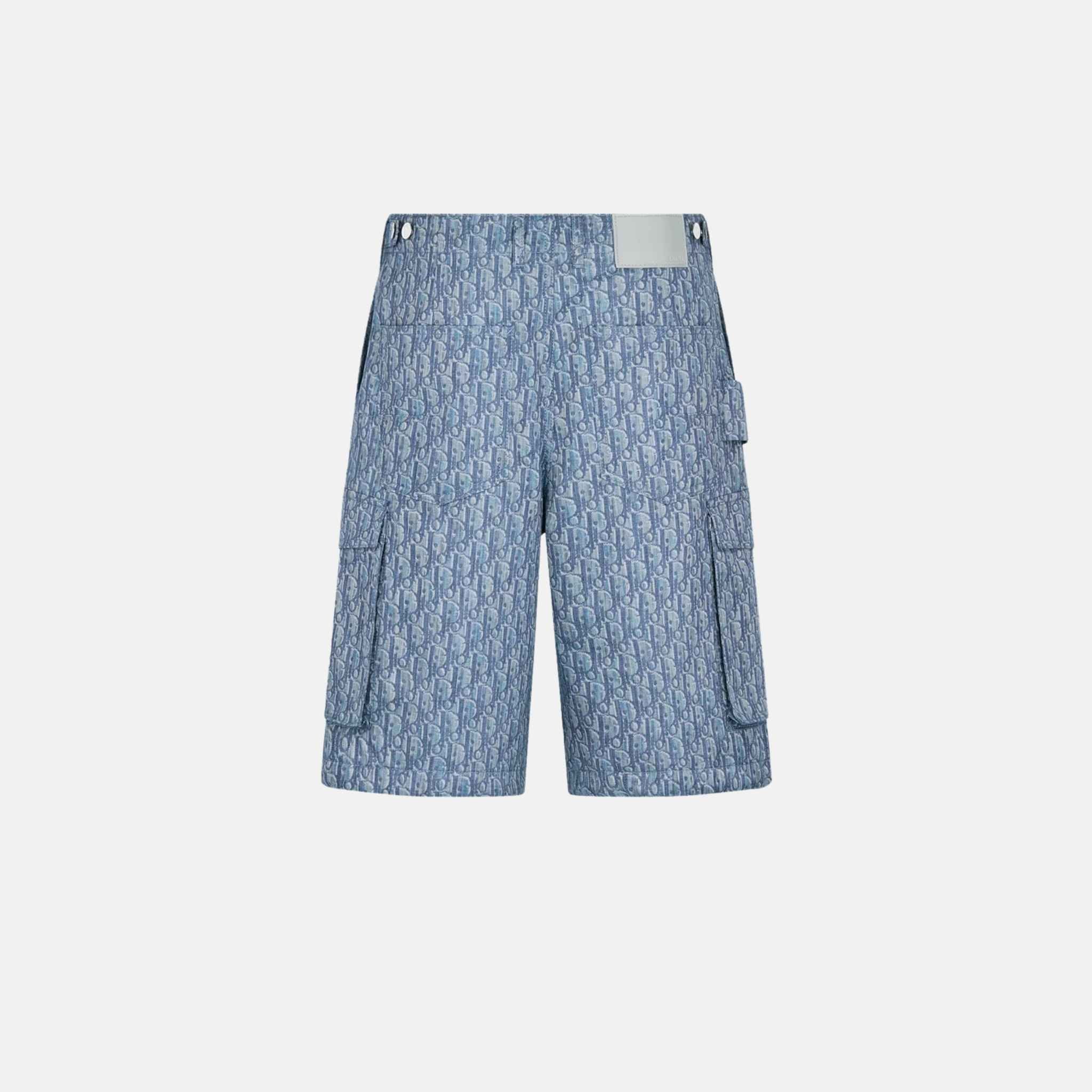 Dior Oblique Bermuda Cargo Shorts In Cotton Blend Twill, Back