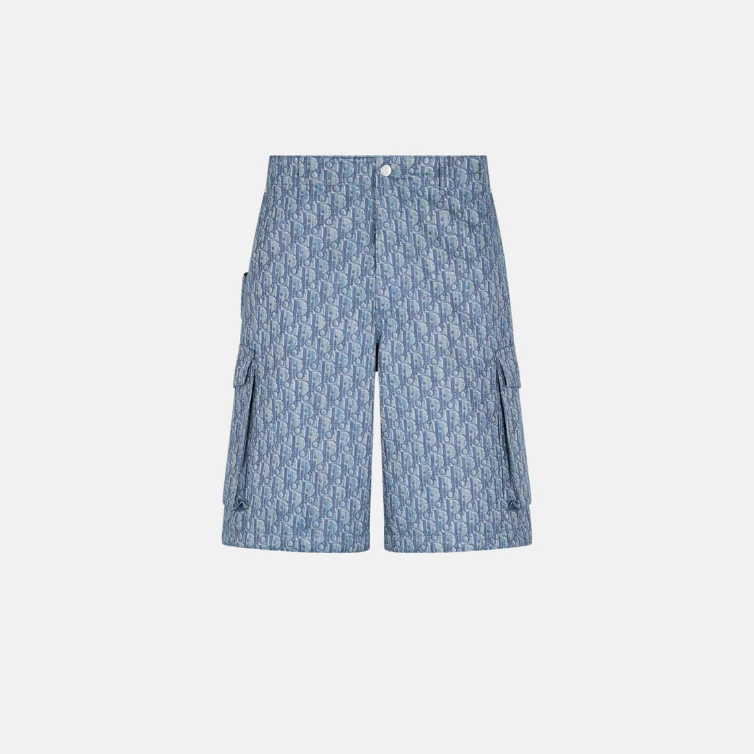 Dior Oblique Bermuda Cargo Shorts In Cotton Blend Twill, Front