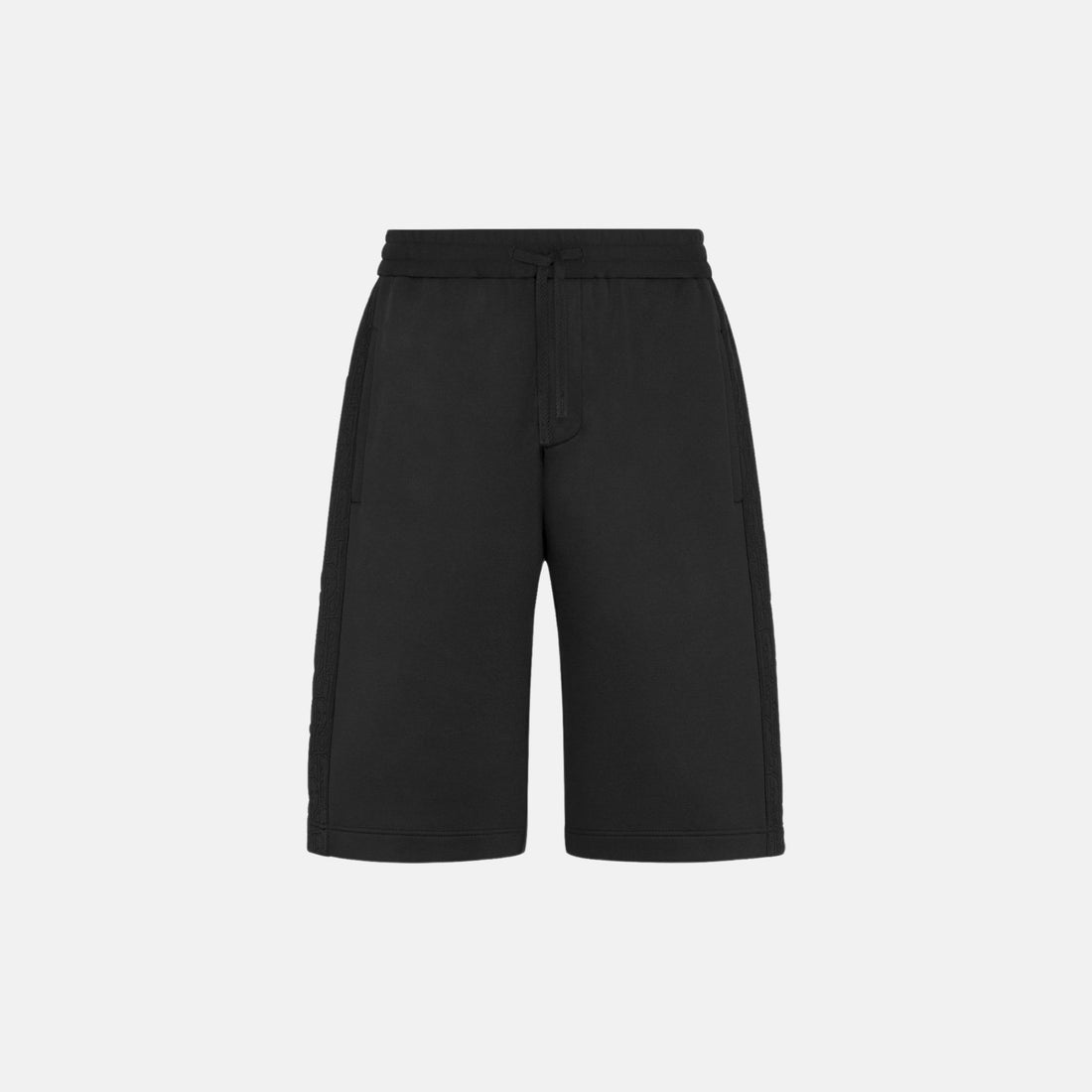 Dior Oblique Bermuda Shorts In Cotton Blend Jersey, Black, Front