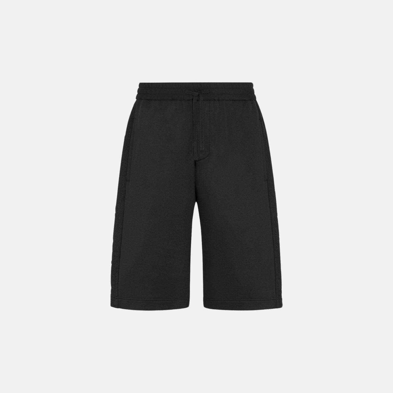 Dior Oblique Bermuda Shorts In Cotton Blend Jersey, Black, Front