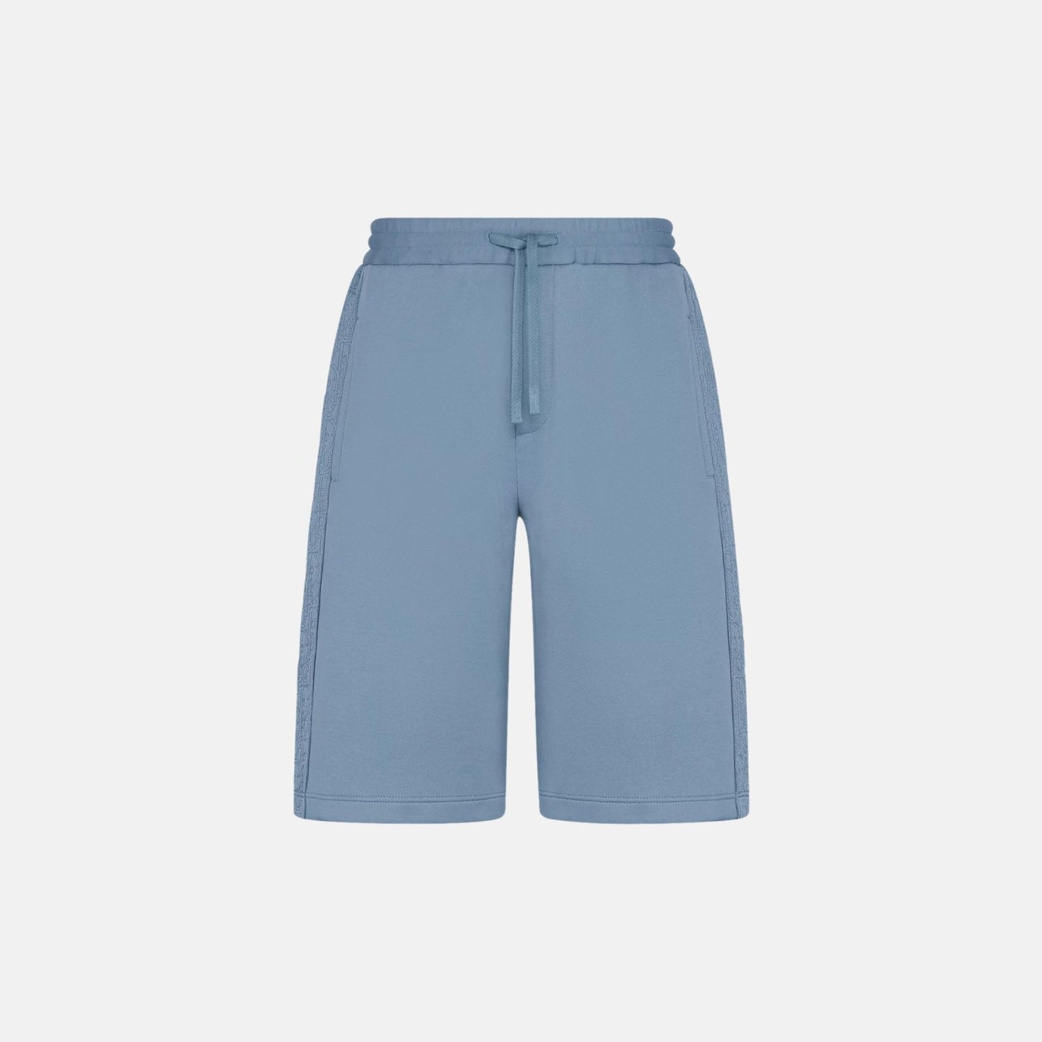 Dior Oblique Bermuda Shorts In Cotton Blend Jersey, Navy Blue, Front