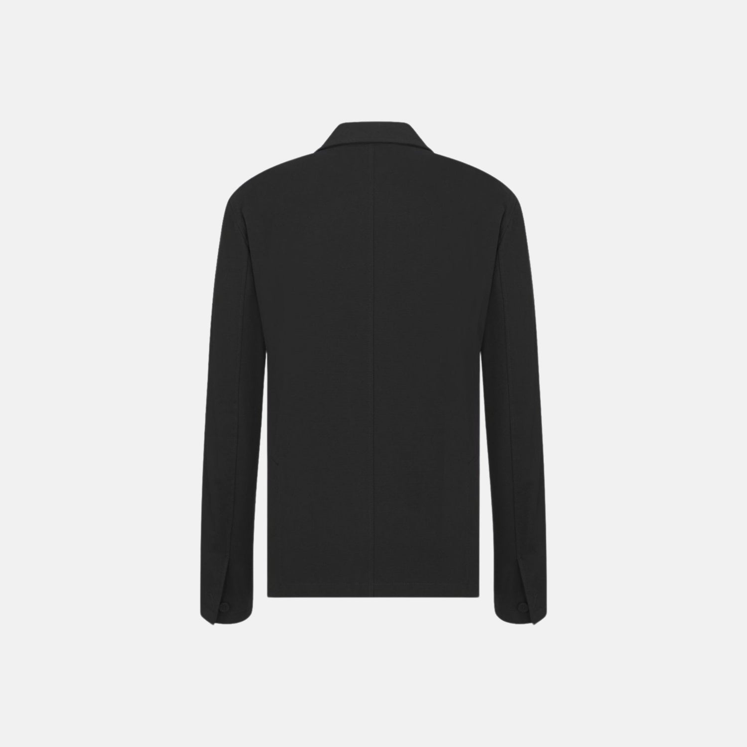 Dior Oblique Jacket With Buttoned Strap And Embroidery In Cotton Blend, Black, Back