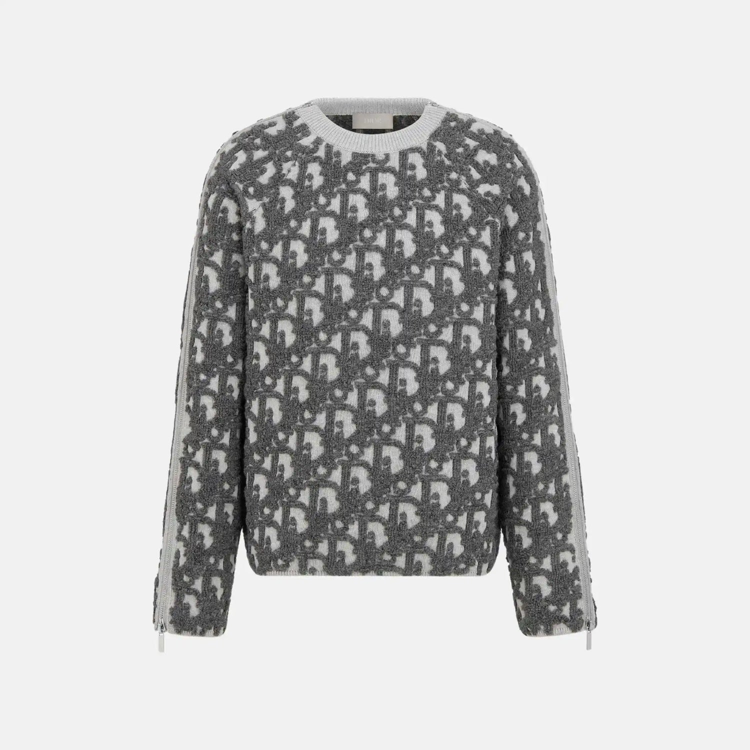 Dior Oblique Sweater In Virgin Wool And Cotton Blend Jacquard, Front