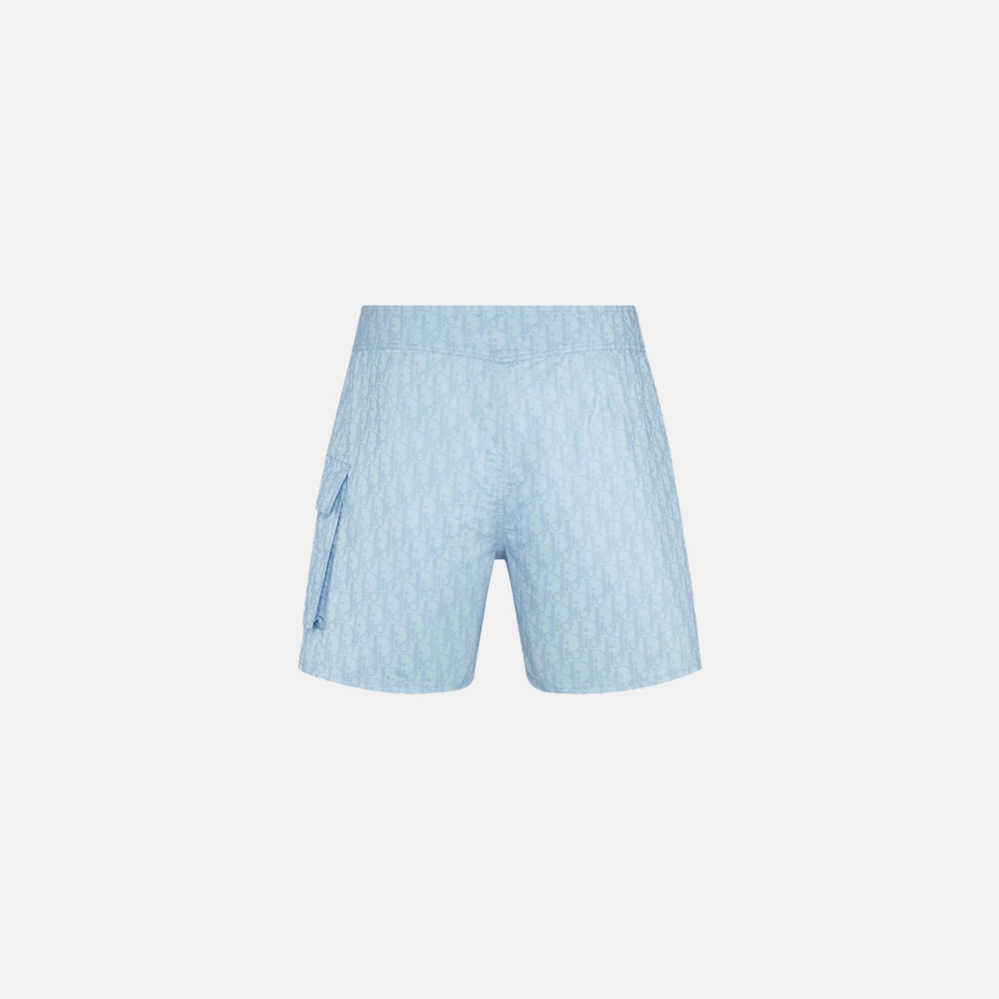 Dior Oblique Swim Shorts In Technical Fabric, Sky Blue, Back