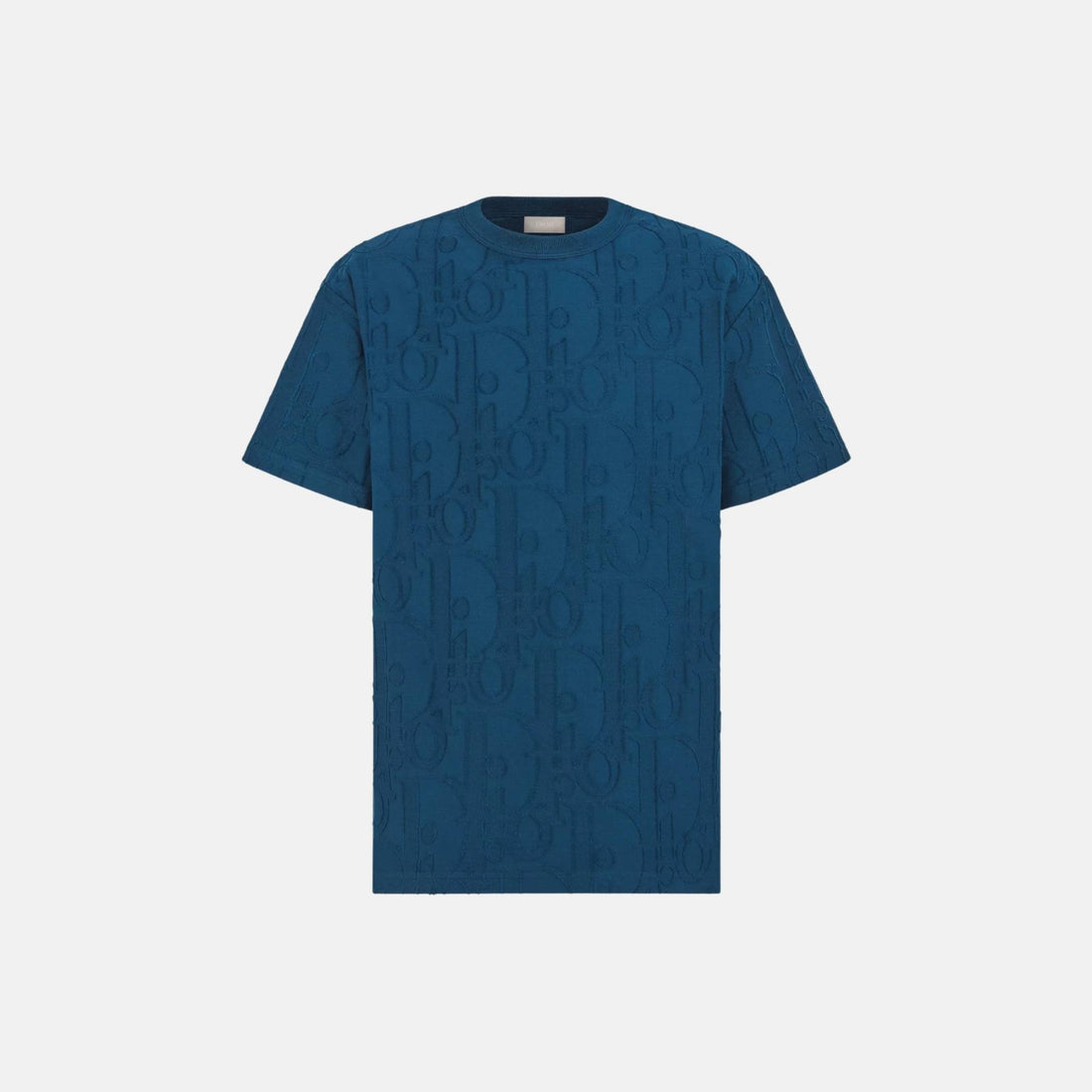 Dior Oblique T Shirt Relaxed Fit In Cotton Jersey, Deep Blue, Front