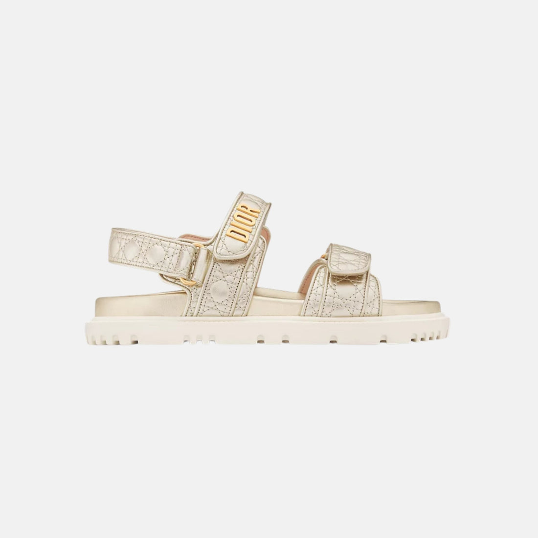 Dior Or Dioract Sandal In Quilted Laminated Sheepskin, Side