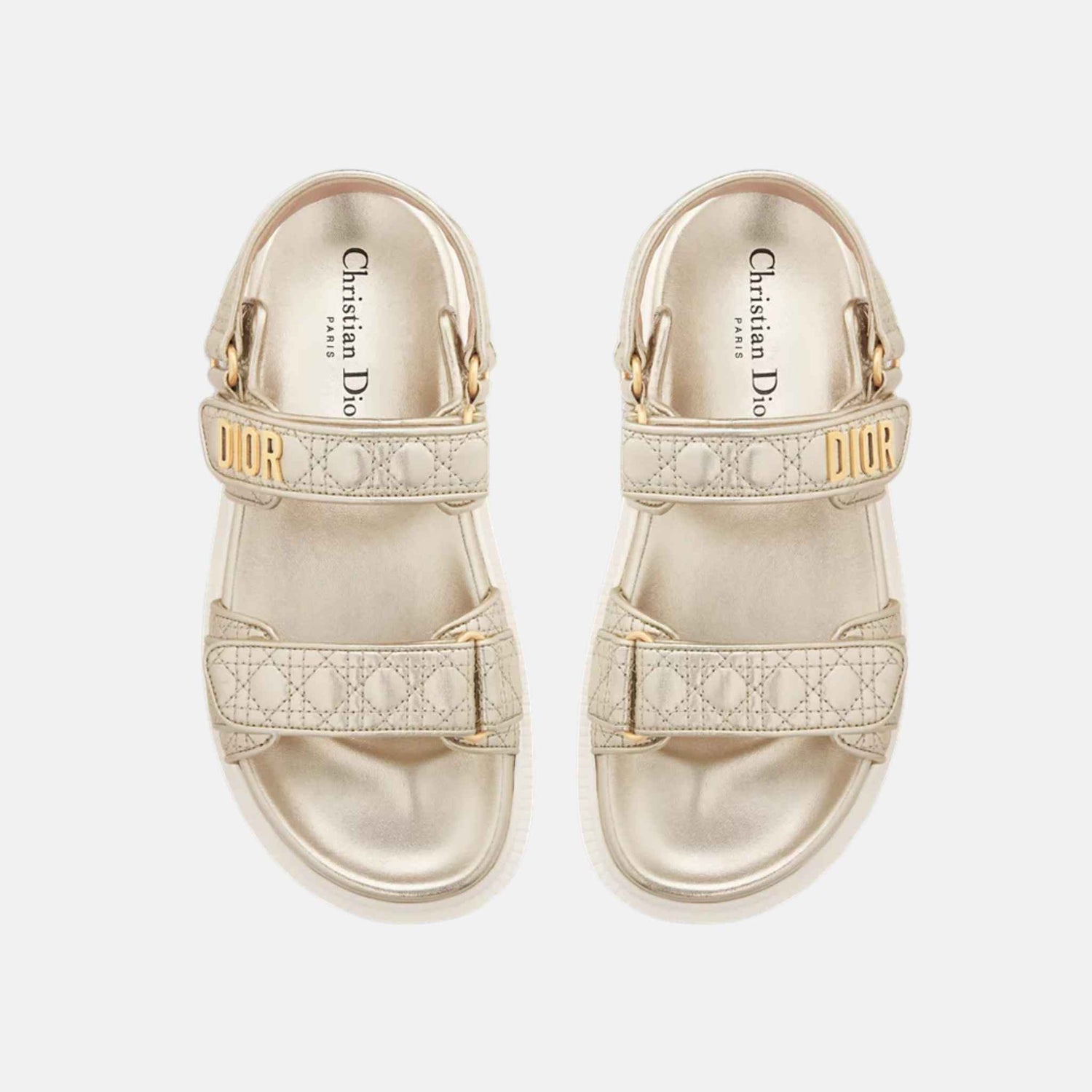 Dior Or Dioract Sandal In Quilted Laminated Sheepskin, Top