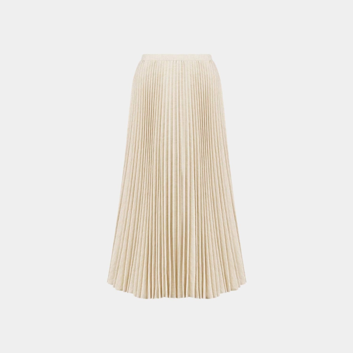 dior-or-mid-length-pleated-skirt-gold-tone-cotton-blend-denim, Front