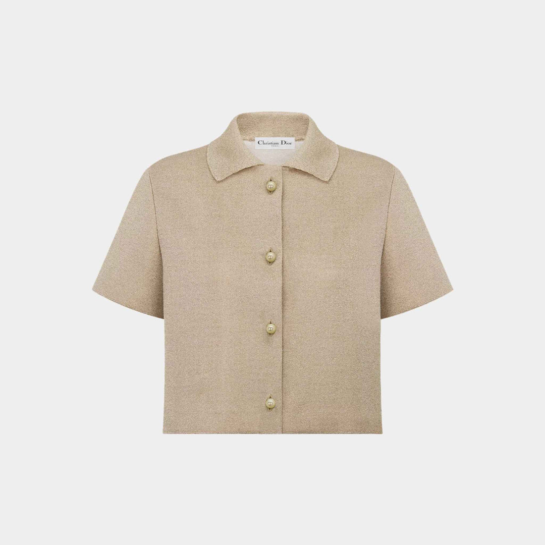 Dior Or Short-Sleeved Jacket Gold-Tone Technical Knit, Front
