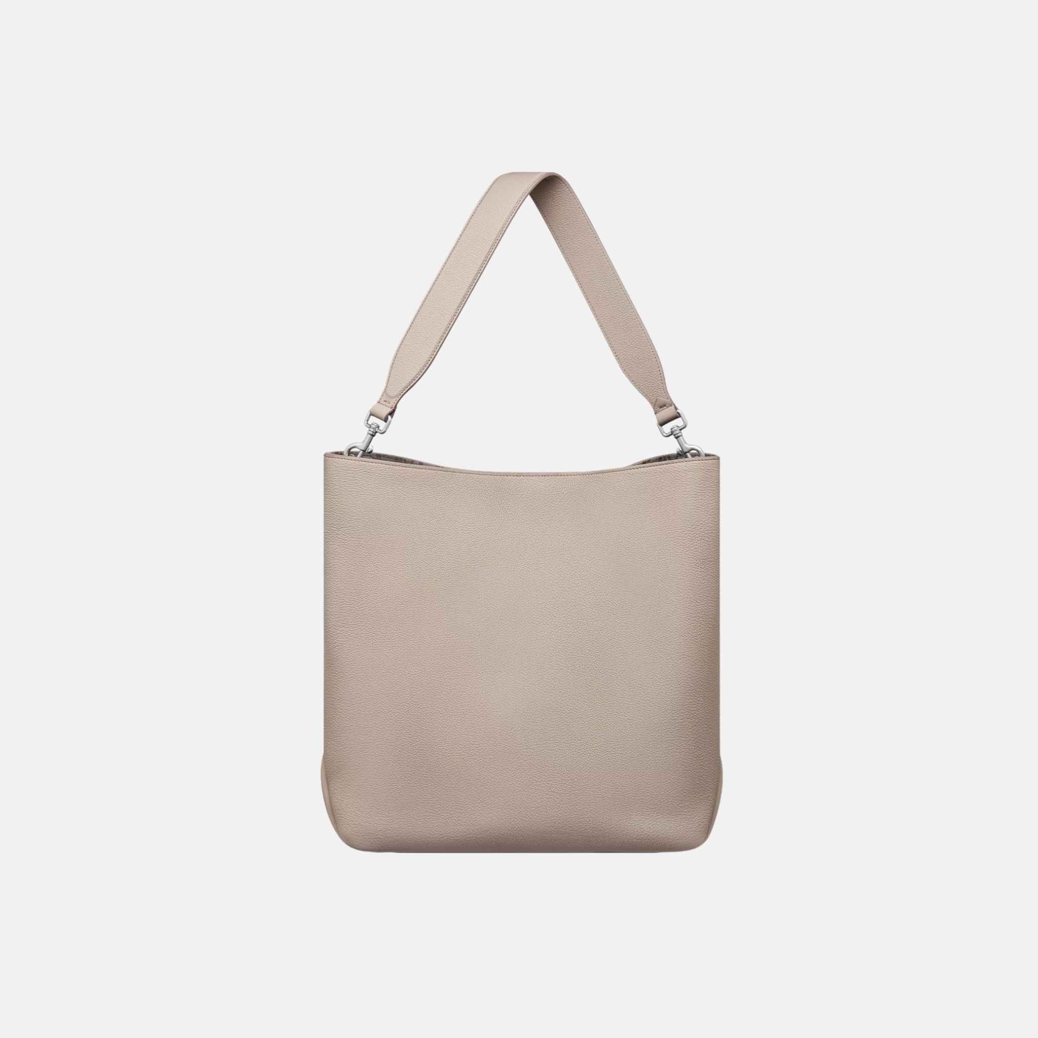 Dior Prive Vertical Hobo Bag In Icons Calfskin, Beige, Back