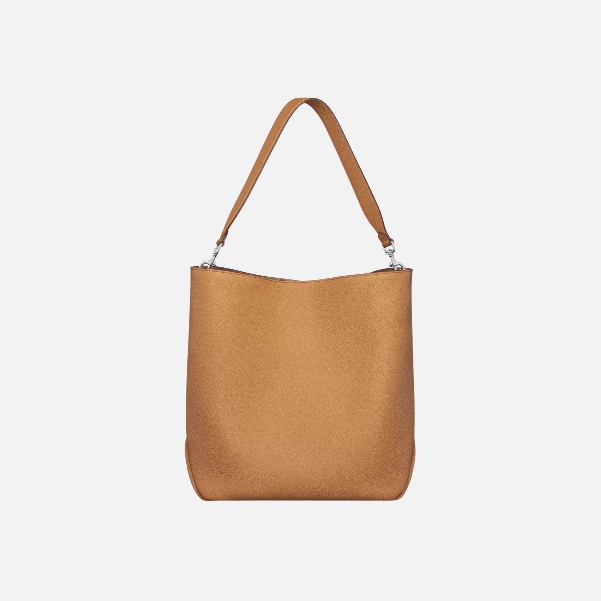 Dior Prive Vertical Hobo Bag In Icons Calfskin, Brown, Back