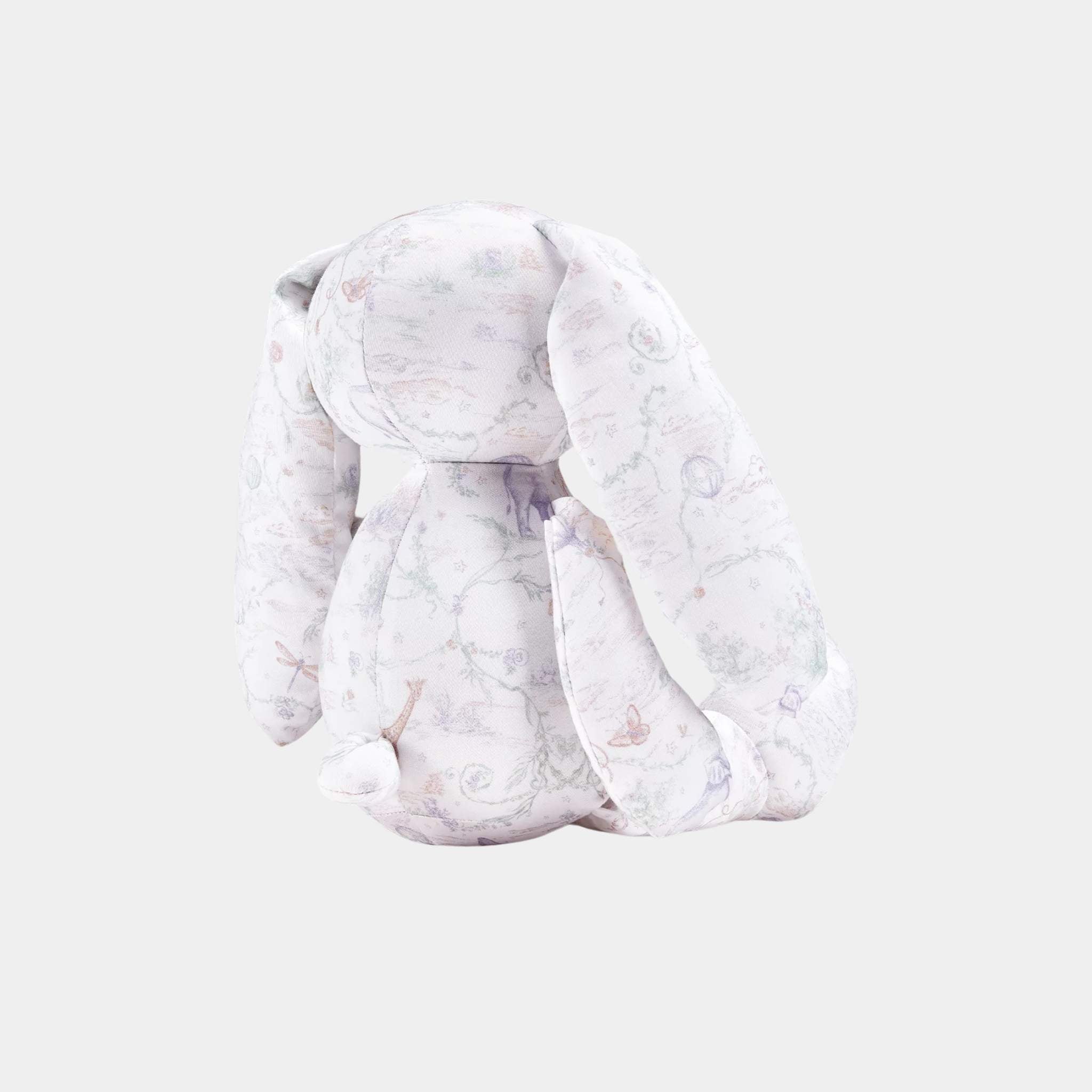 Rabbit Soft Toy Ivory Toile de Jouy Pastel Cotton Poplin