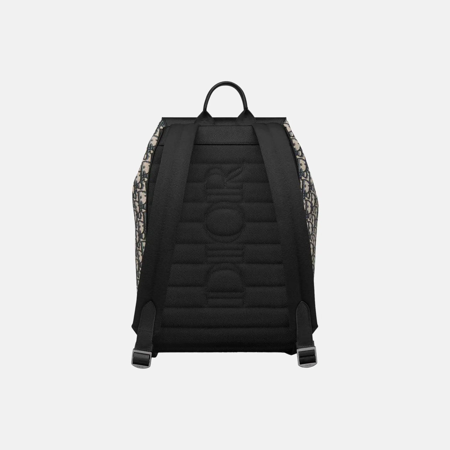 Dior Saddle Flap Backpack in Oblique and Grained Calfskin, Beige, Back