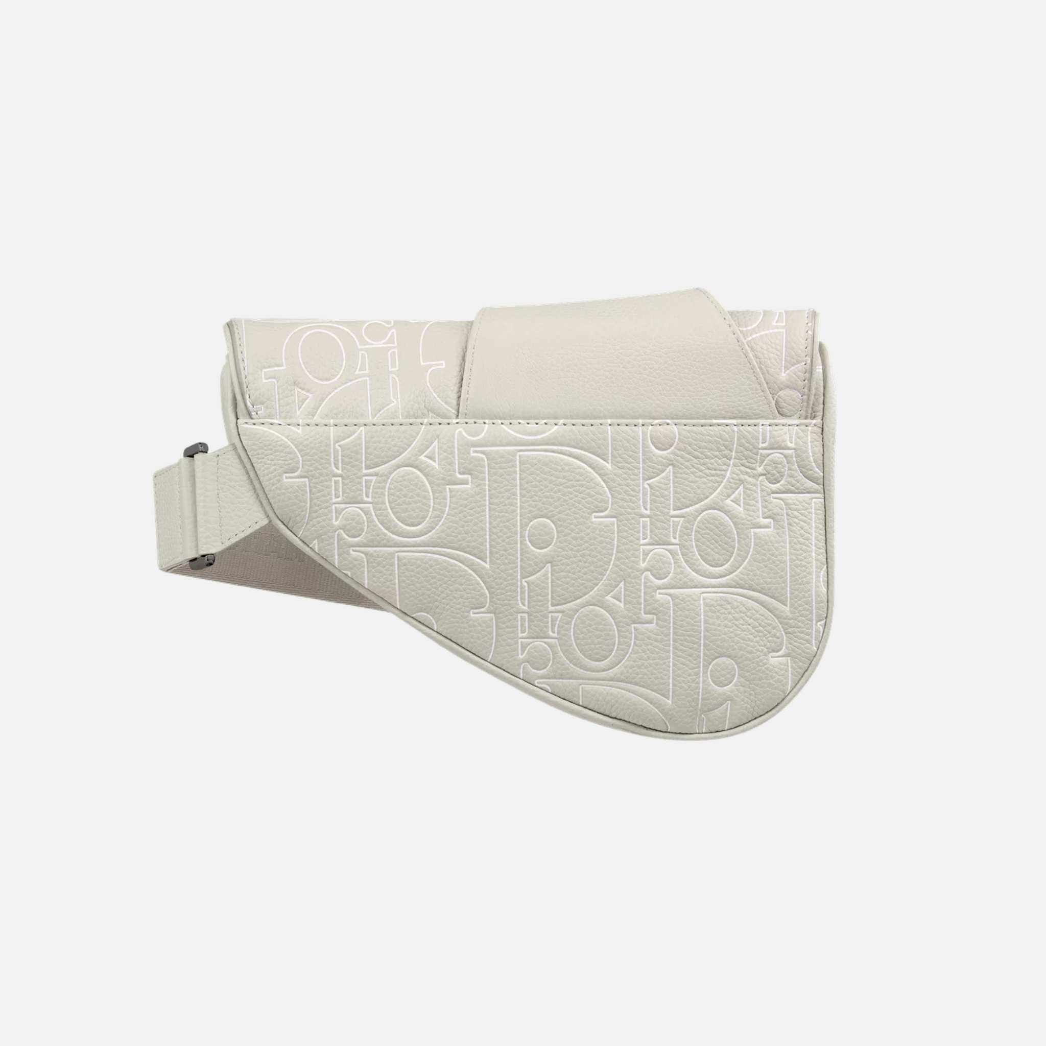 Dior Saddle Bag In Gravity Outline Leather And Grained Calfskin, Beige, Back