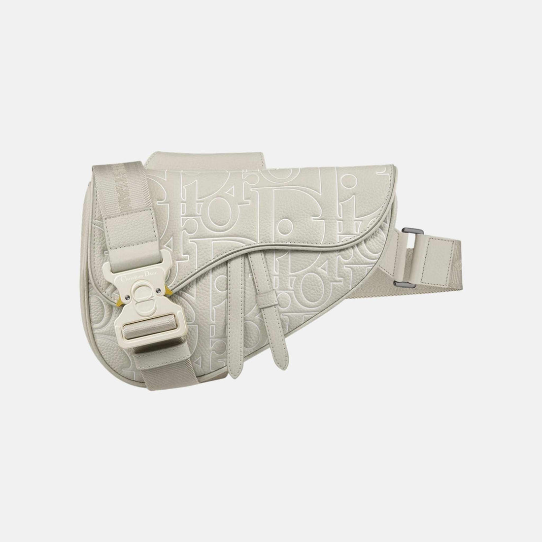 Dior Saddle Bag In Gravity Outline Leather And Grained Calfskin, Beige, Front