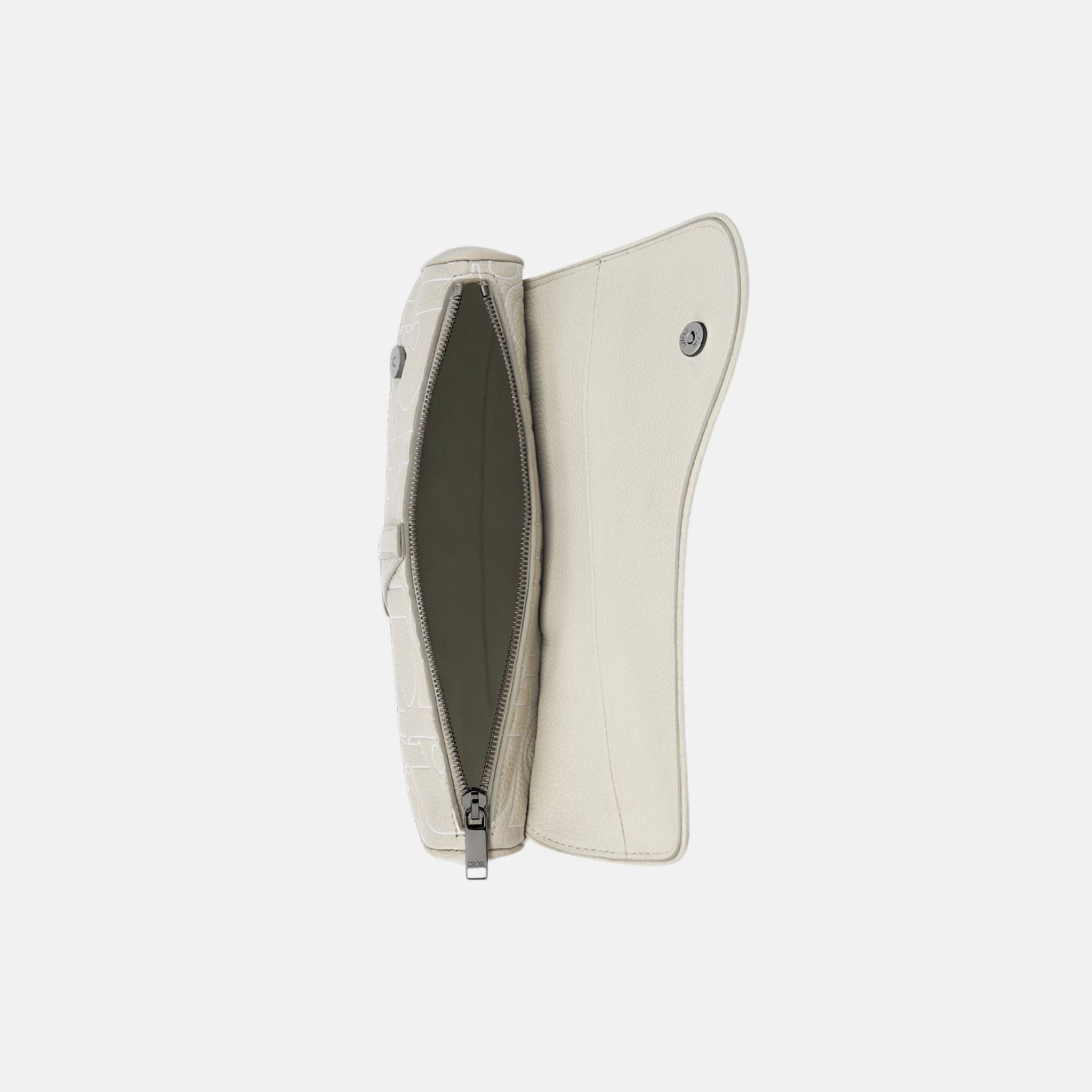 Dior Saddle Bag In Gravity Outline Leather And Grained Calfskin, Beige, Inside