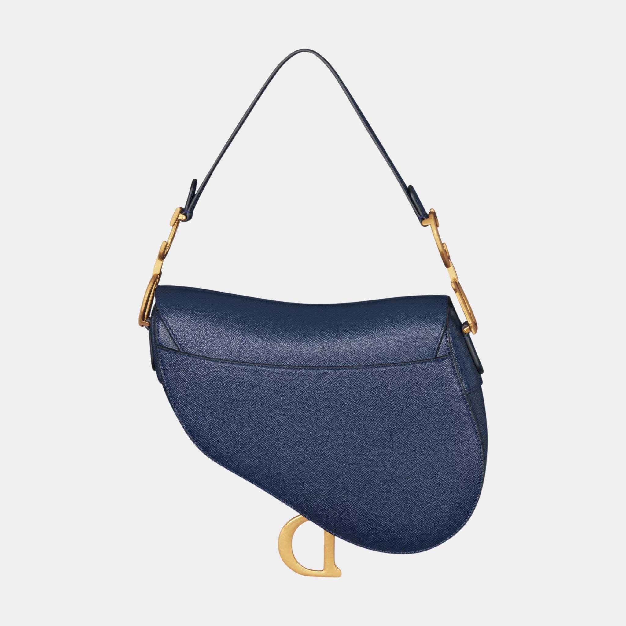 Dior Saddle Bag With Strap, Deep ocean blue,back